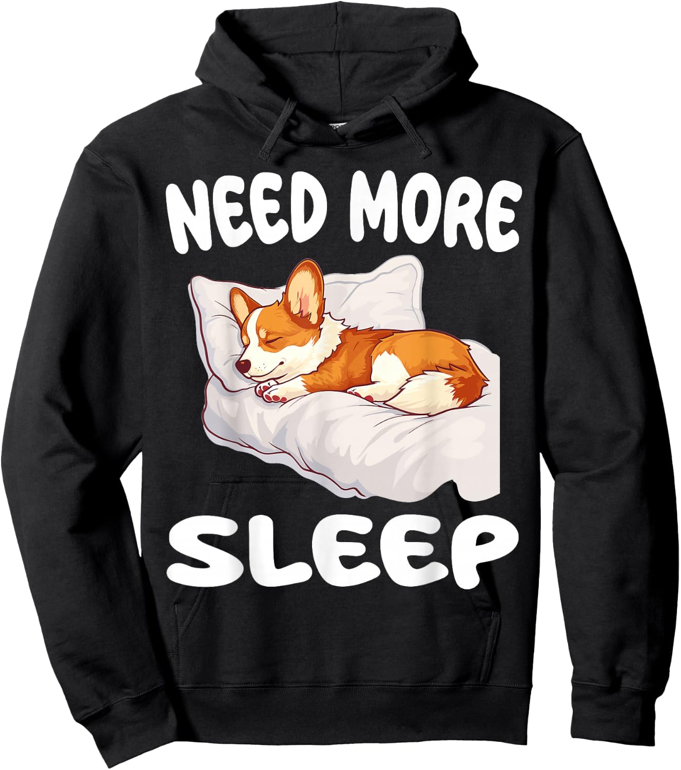 Cute Corgi Need more Sleep Pajamas Nightgown Hoodie - Hoodie | Black