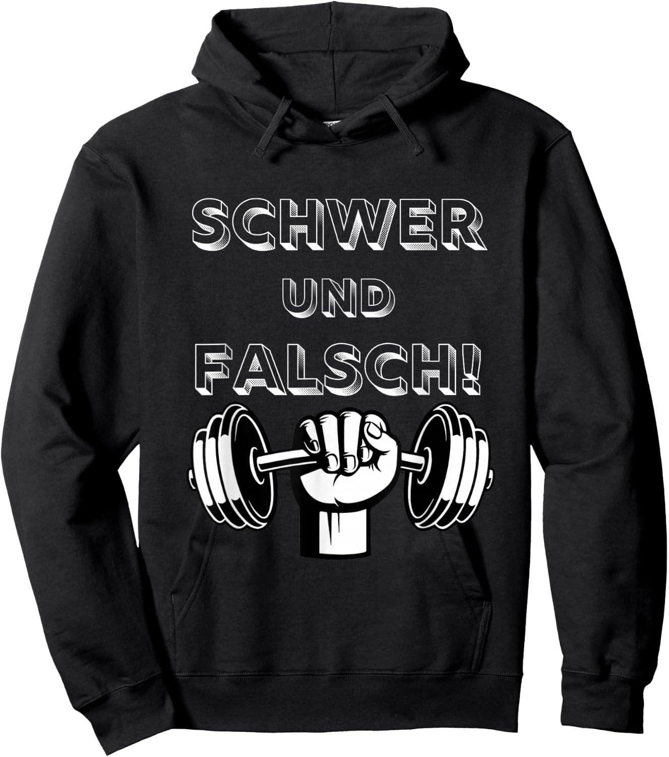 Ruhl with Hard and False Bodybuilding Gym Fitness Studio, black Hoodie - Hoodie | Black