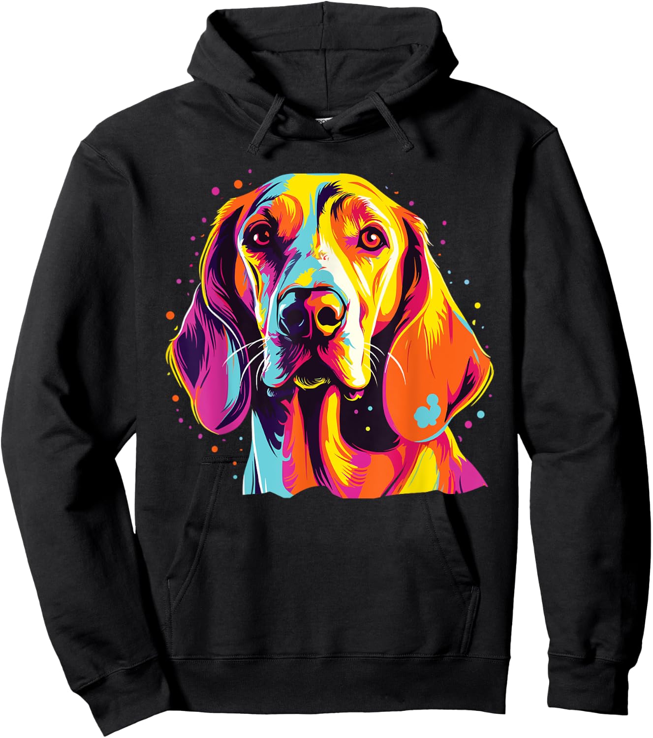 Watercolor Colorful English Foxhound Dog Hoodie - Hoodie | Black