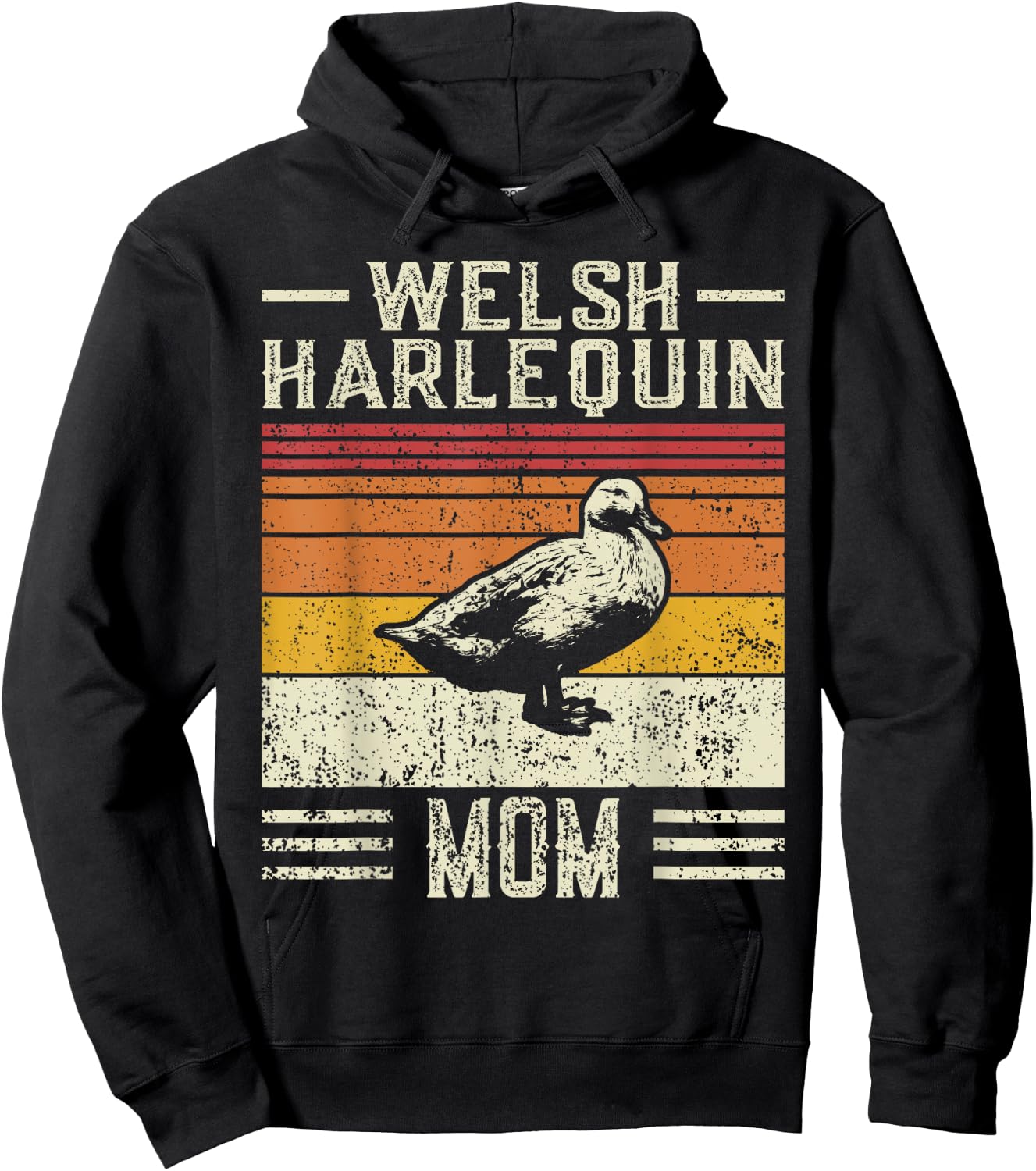 Best Duck Mom Women - Vintage Welsh Harlequin Hoodie - Hoodie | Black