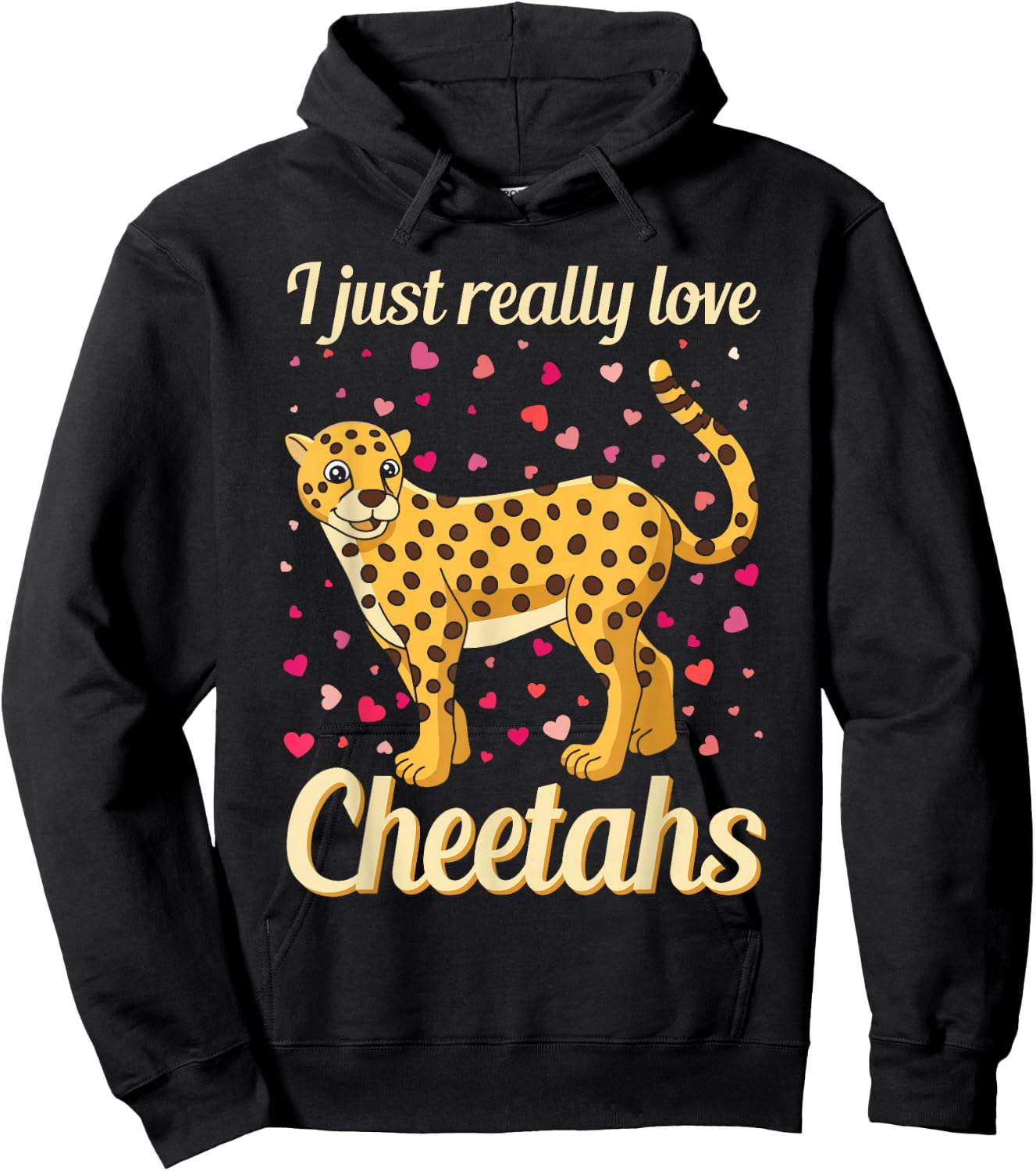 Wildlife Safari Kids Leopard I Just Really Love Cheetahs Hoodie - Hoodie | Black