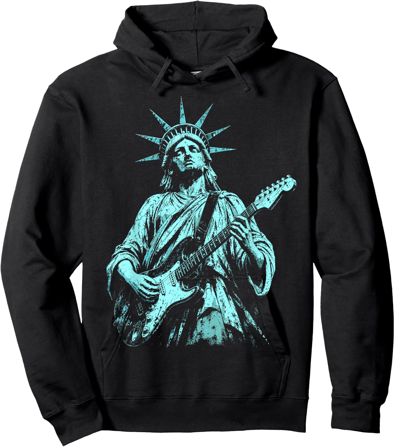 4th of July Statue of Liberty Guitar 1776 2026 Hoodie - Hoodie | Black