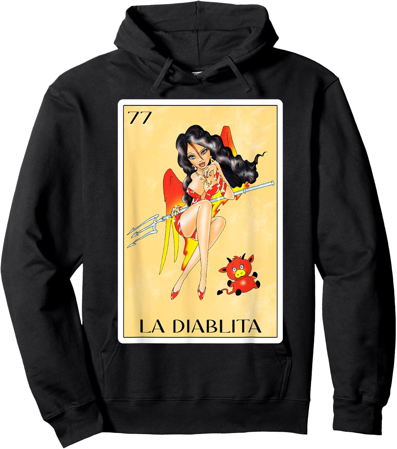 Spanish-Mexican Bingo Funny Gifts for Diablita - La Diablita Hoodie - Hoodie | Black