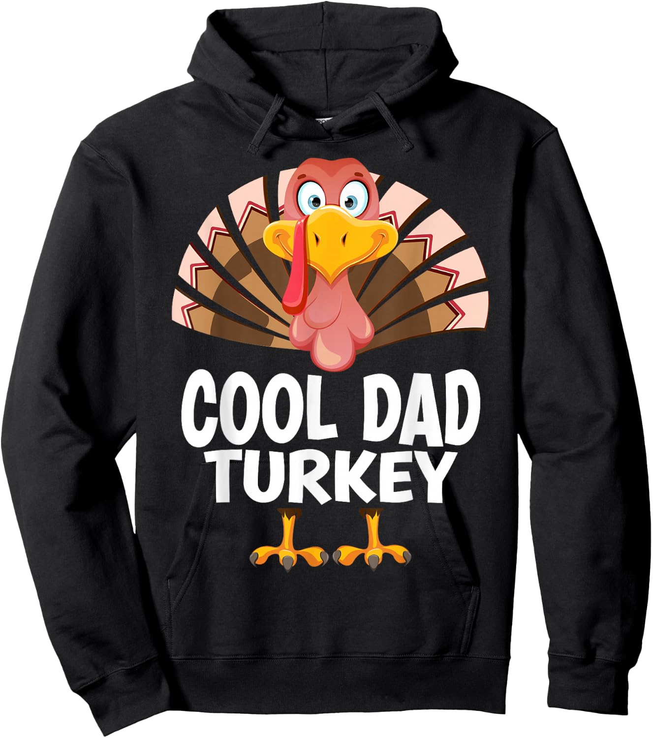 Thanksgiving Cool Dad Turkey Matching Pajama Hoodie - Hoodie | Black