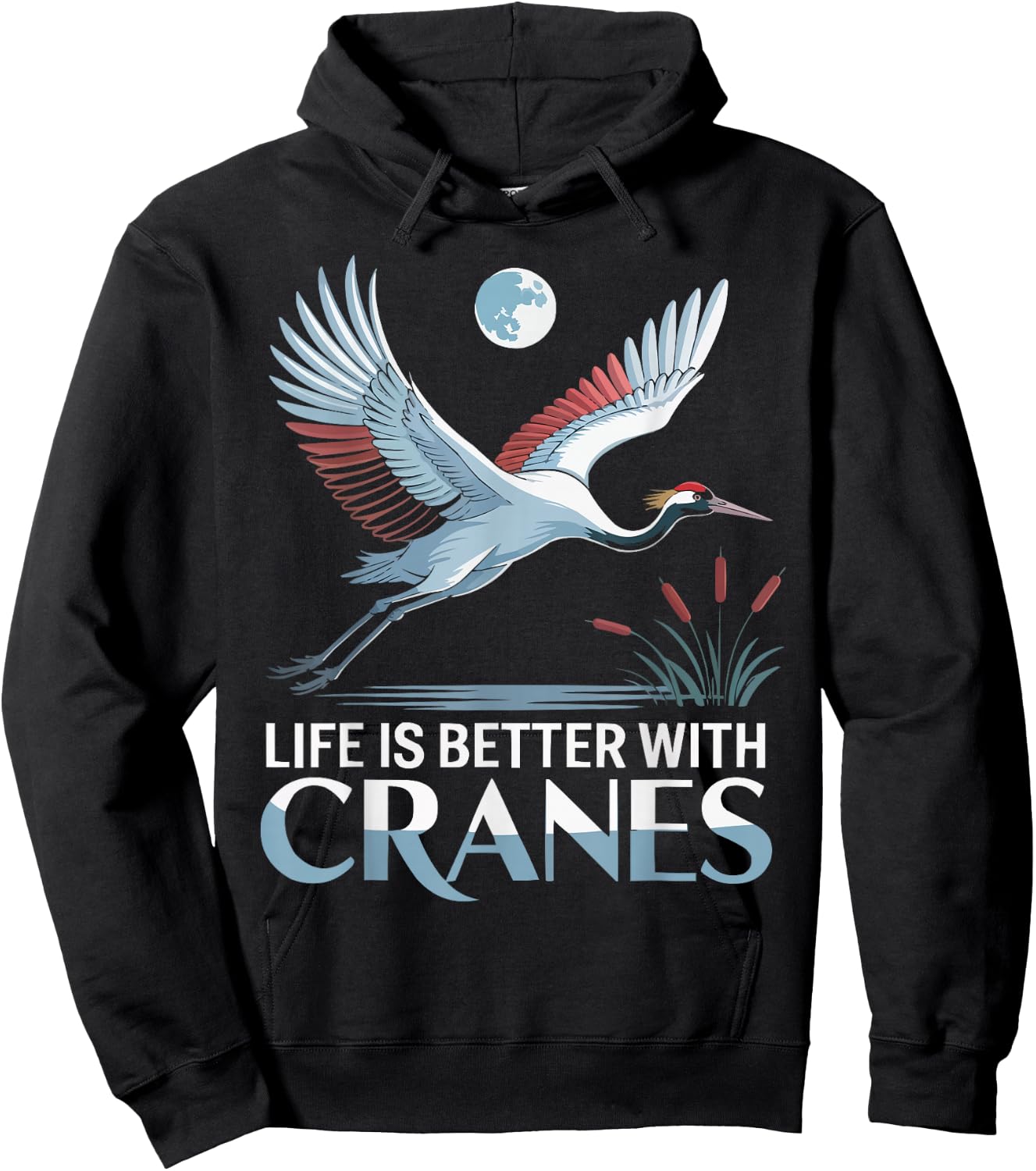 Sandhill Crane Bird Lover Birdwatching Ornithology Birder Hoodie - Hoodie | Black