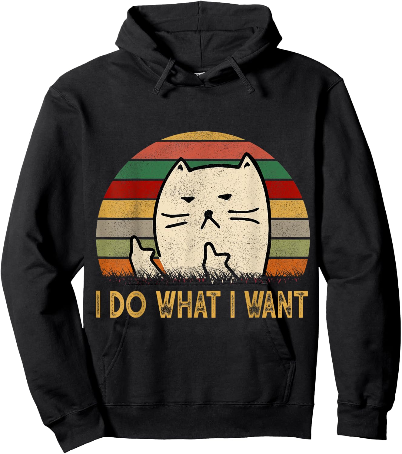 Vintage I Do What I Want Cat Lovers Men Women Hoodie - Hoodie | Black