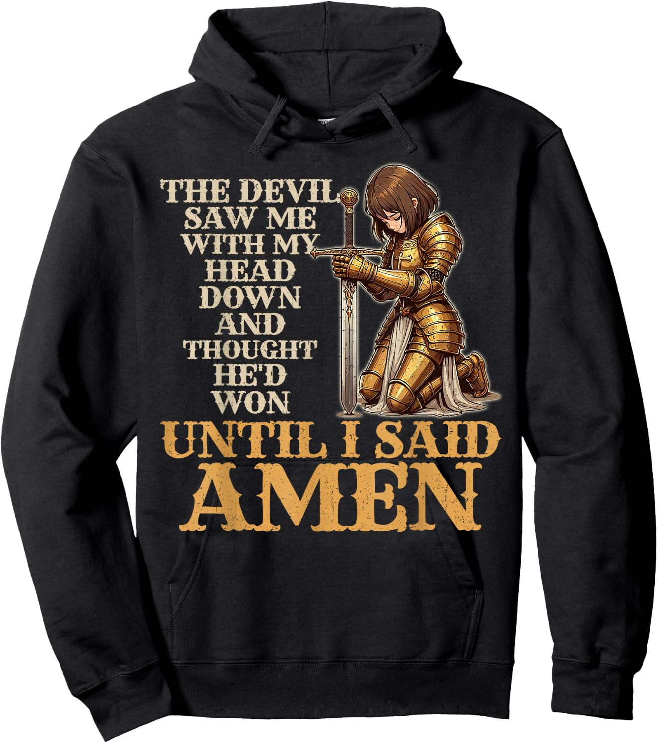 The Devil Saw Me With My Head Down Christian Knight Hoodie - Hoodie | Black