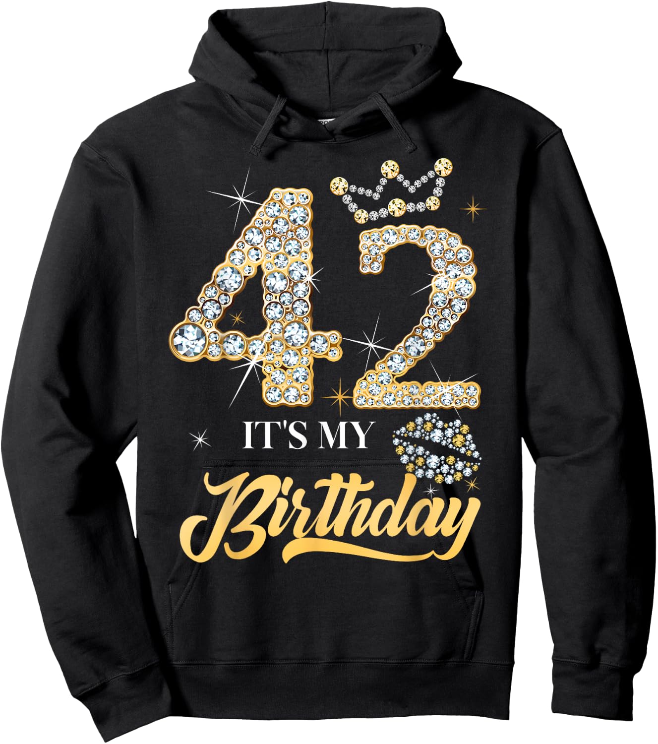 It's My 42nd Birthday Diamond Shoes 42 Years Old Women Hoodie - Hoodie | Black