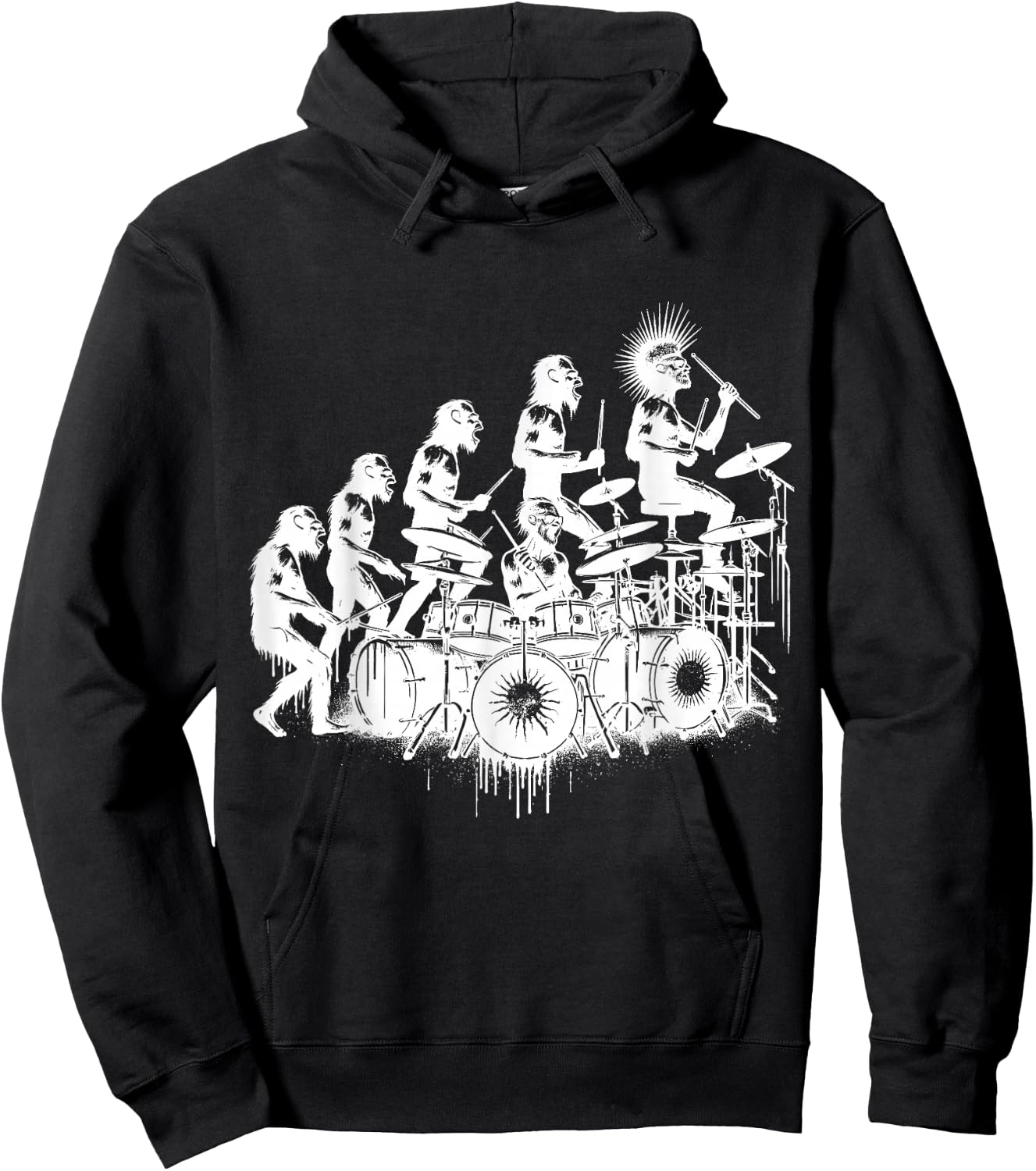 Drums Lover gifts Evolution Drummer Hoodie - Hoodie | Black