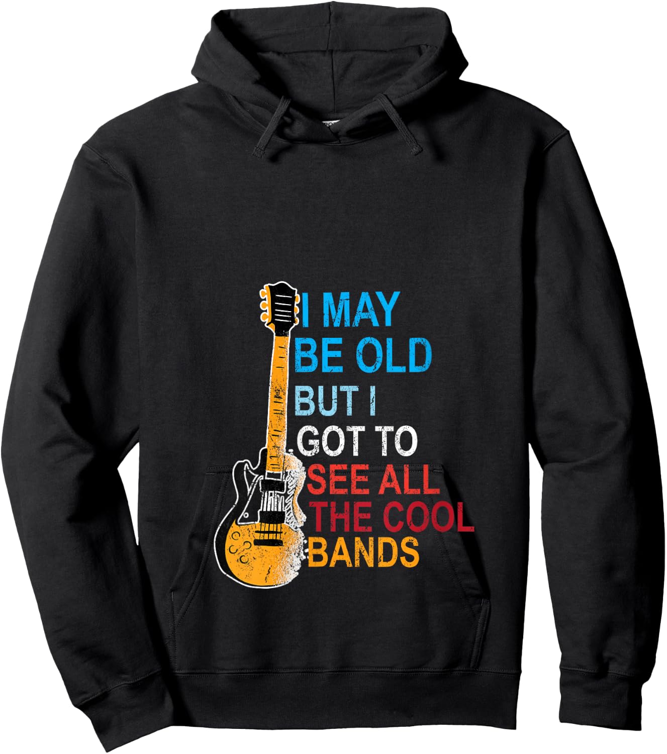 i may be old but i've seen all the good bands V-Neck Hoodie - Hoodie | Black