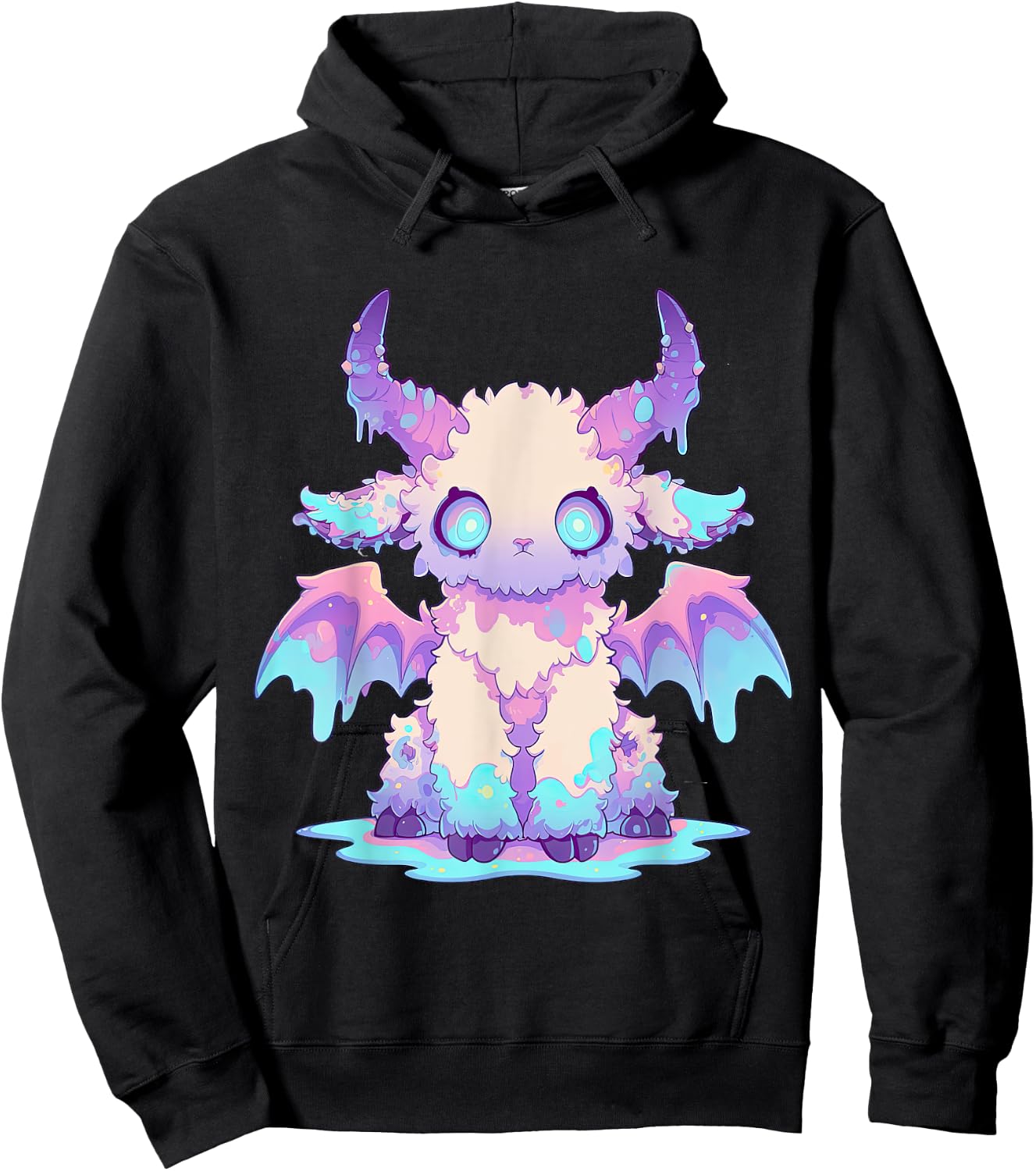 Kawaii Pastel Goth Creepy Cute Witchy Demon Goat Baphomet Hoodie - Hoodie | Black