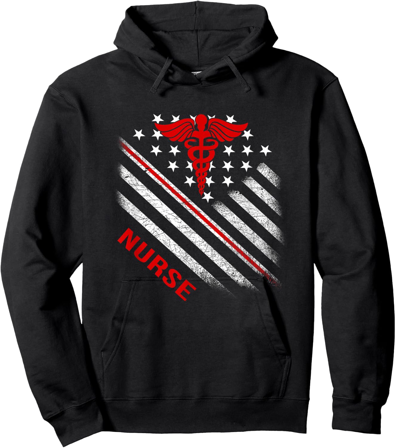 American Flag Patriotic Nurse Nurses Nursing Student Hoodie - Hoodie | Black