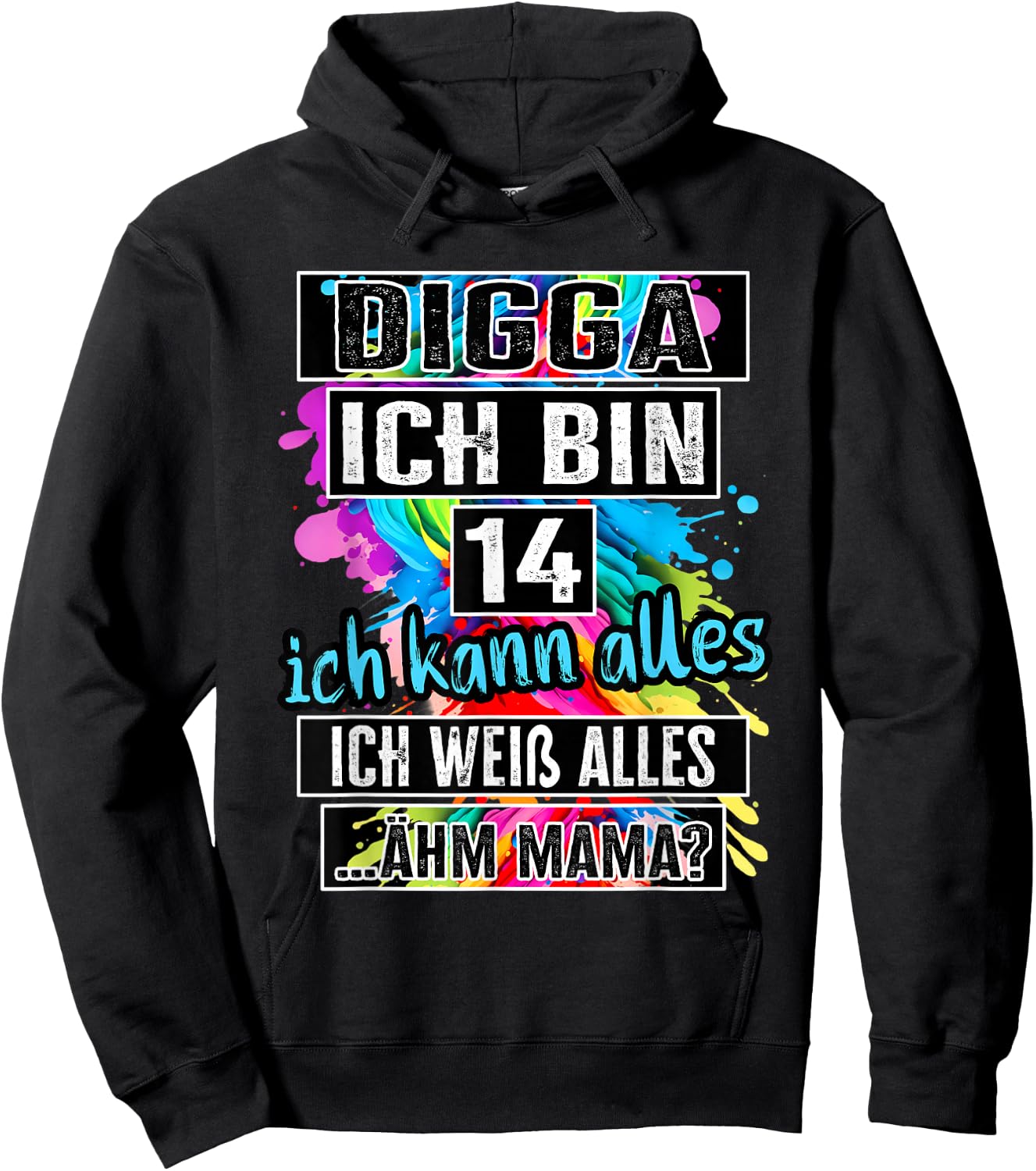 14th Birthday Girl Boy Digga I Am 14 Years , black Hoodie - Hoodie | Black