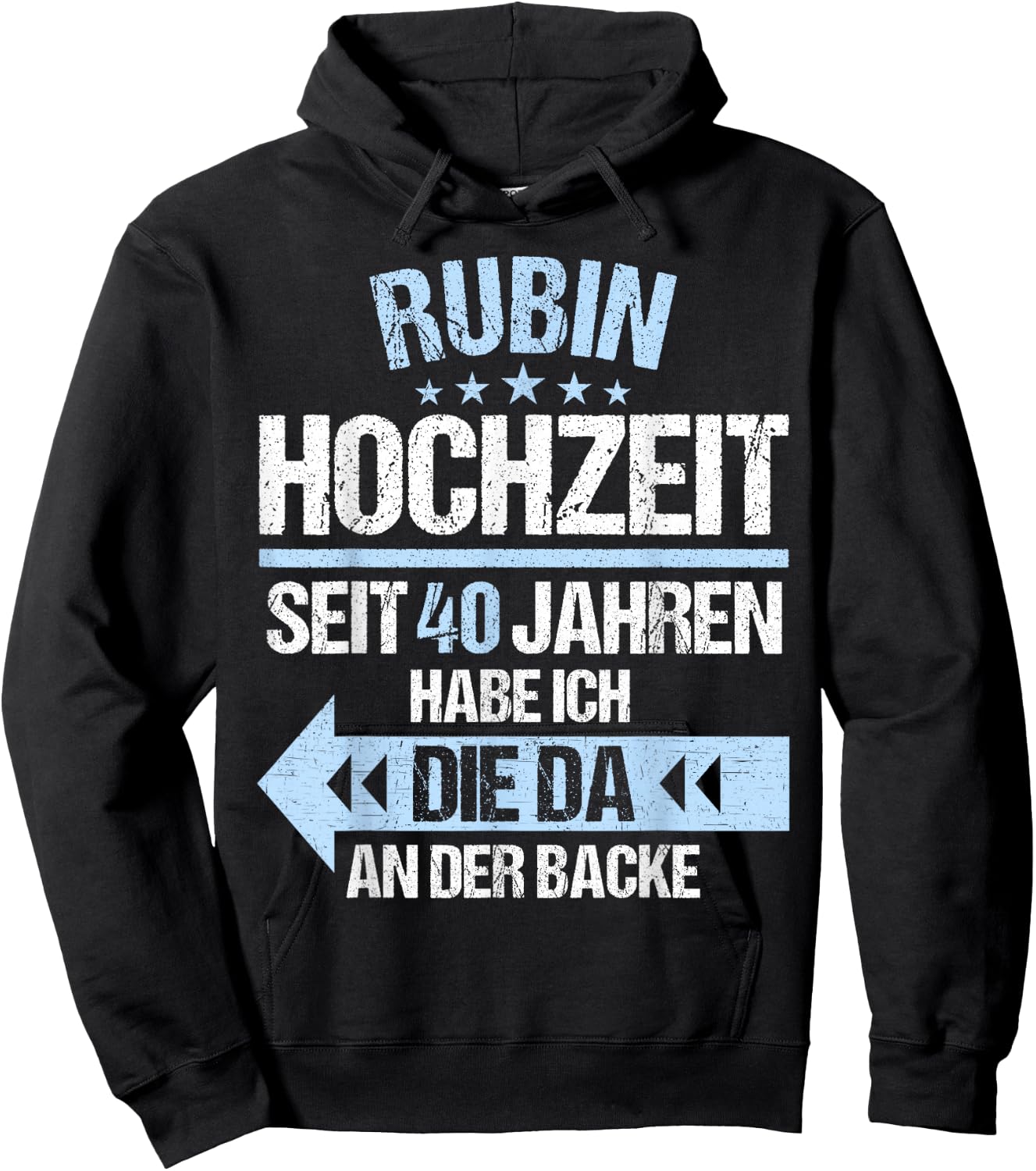 40 Jahre verheiratet Rubin Hochzeit 40.Hochzeitstag Hoodie - Hoodie | Black
