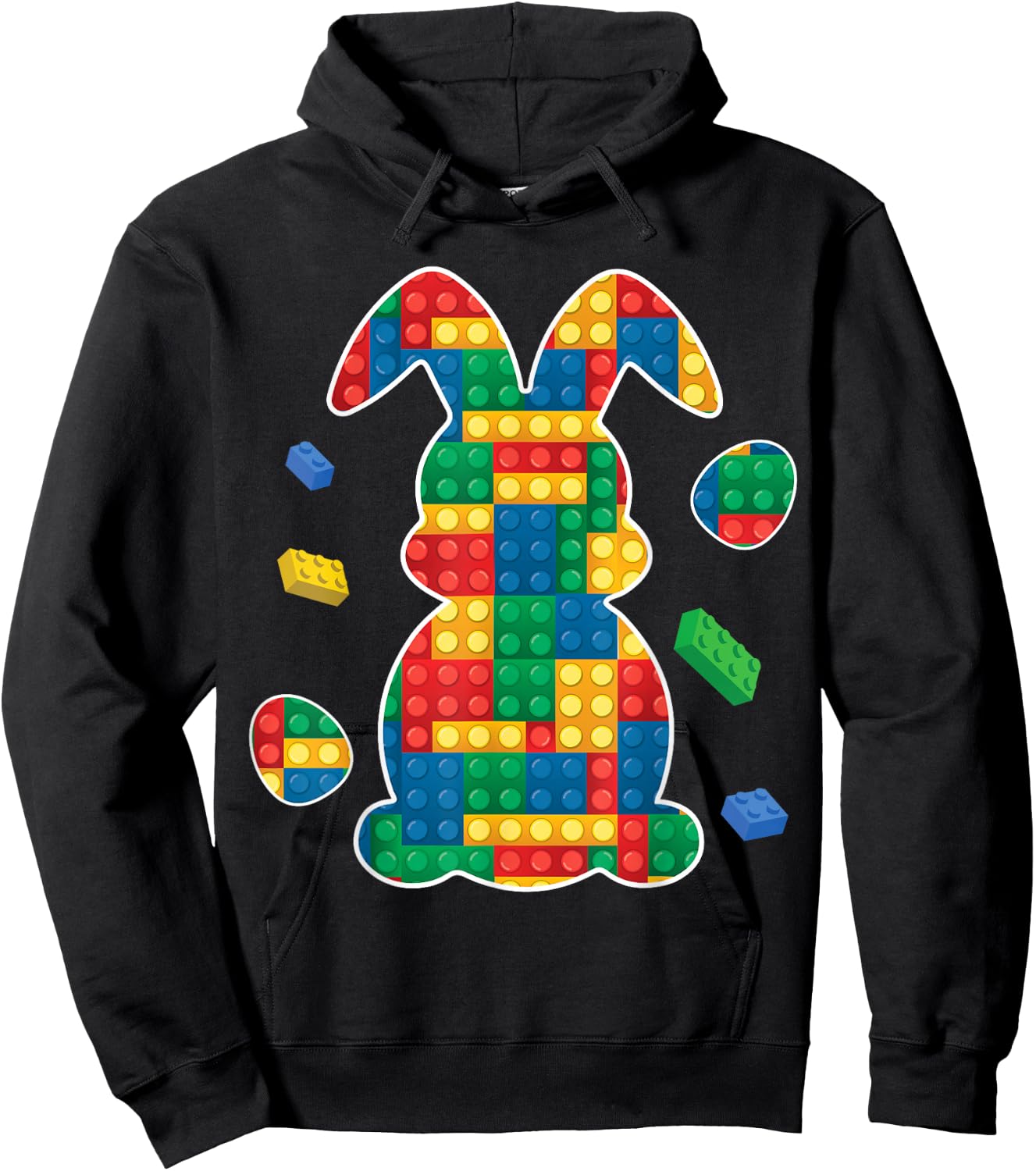 Master Builder Block Brick Building Easter Day Bunny Hoodie - Hoodie | Black