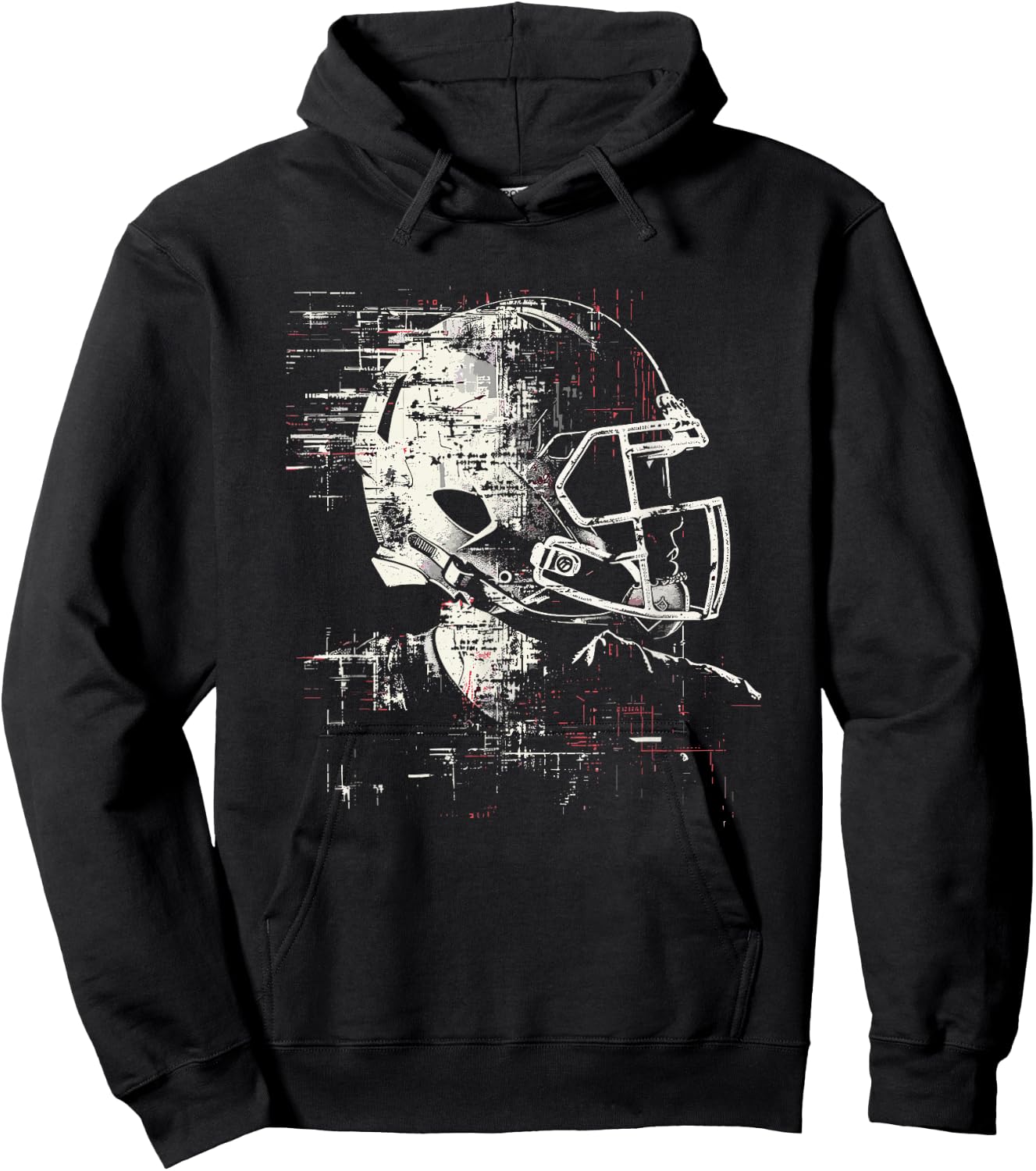 American Football Helmet Linemen , black Hoodie - Hoodie | Black