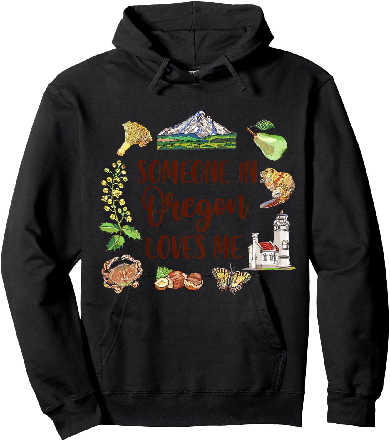 Kids Oregon Baby Oregon Travel Trip Someone In Oregon Loves Me Hoodie - Hoodie | Black