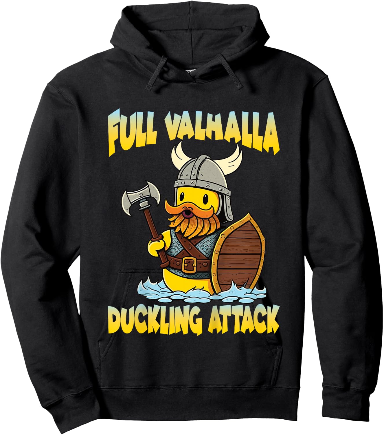 Kids Viking Costume Kids Toddler Rubber Duck Valhalla Duckling Hoodie - Hoodie | Black
