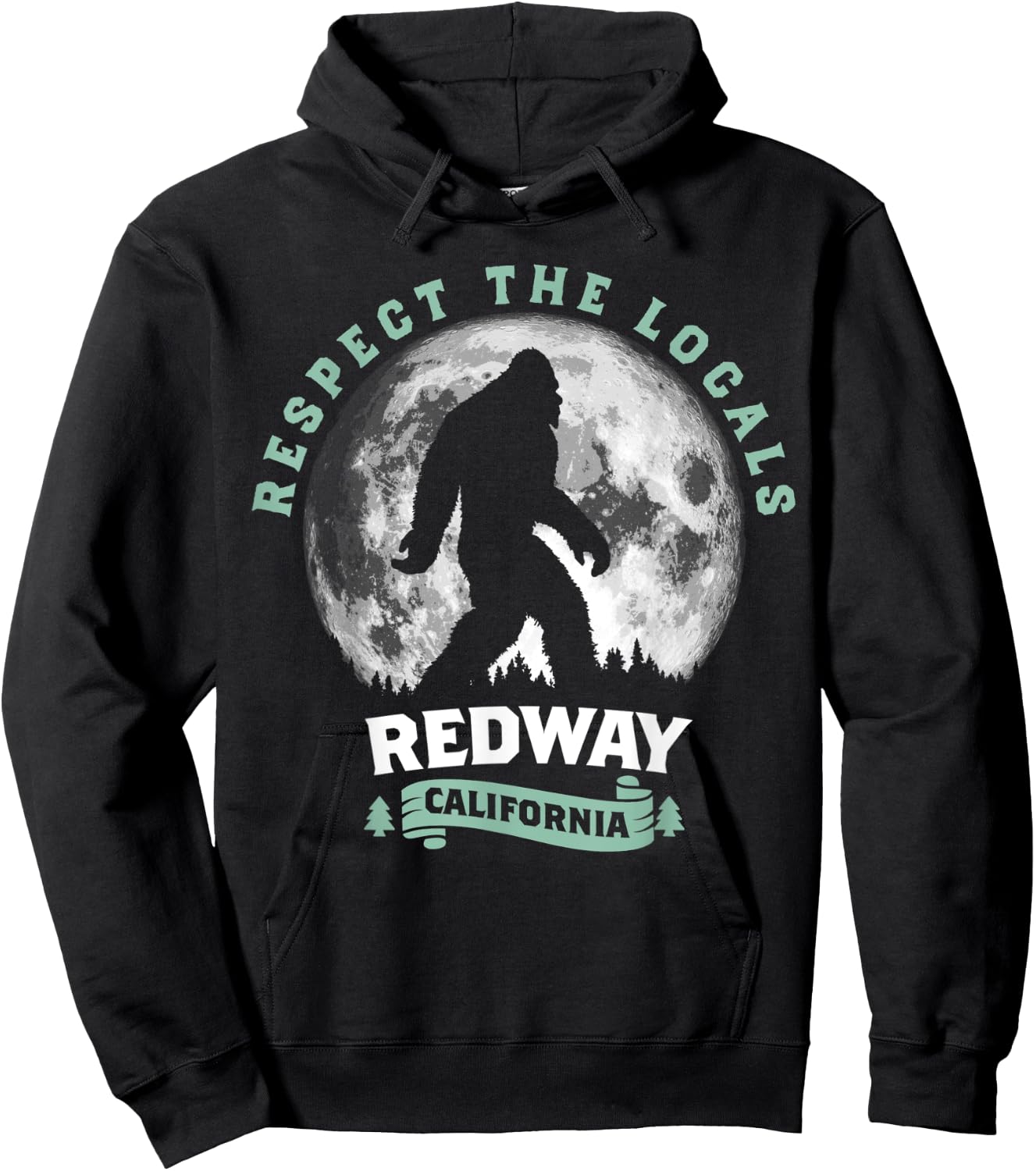 Redway California Bigfoot Night Walk Retro Hoodie - Hoodie | Black