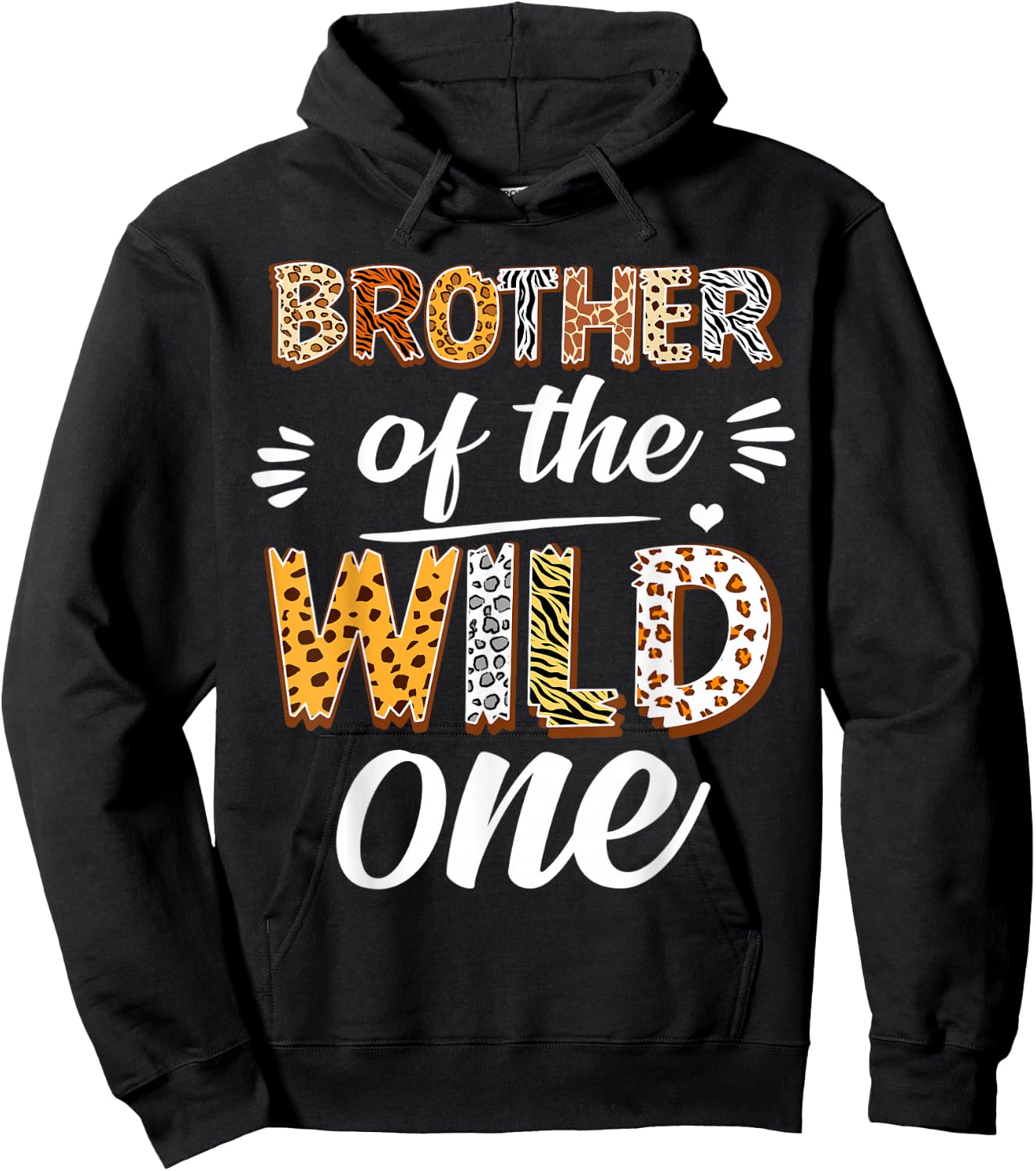 Brother Of The Wild One 1st Birthday Africa Safari Animals Hoodie - Hoodie | Black