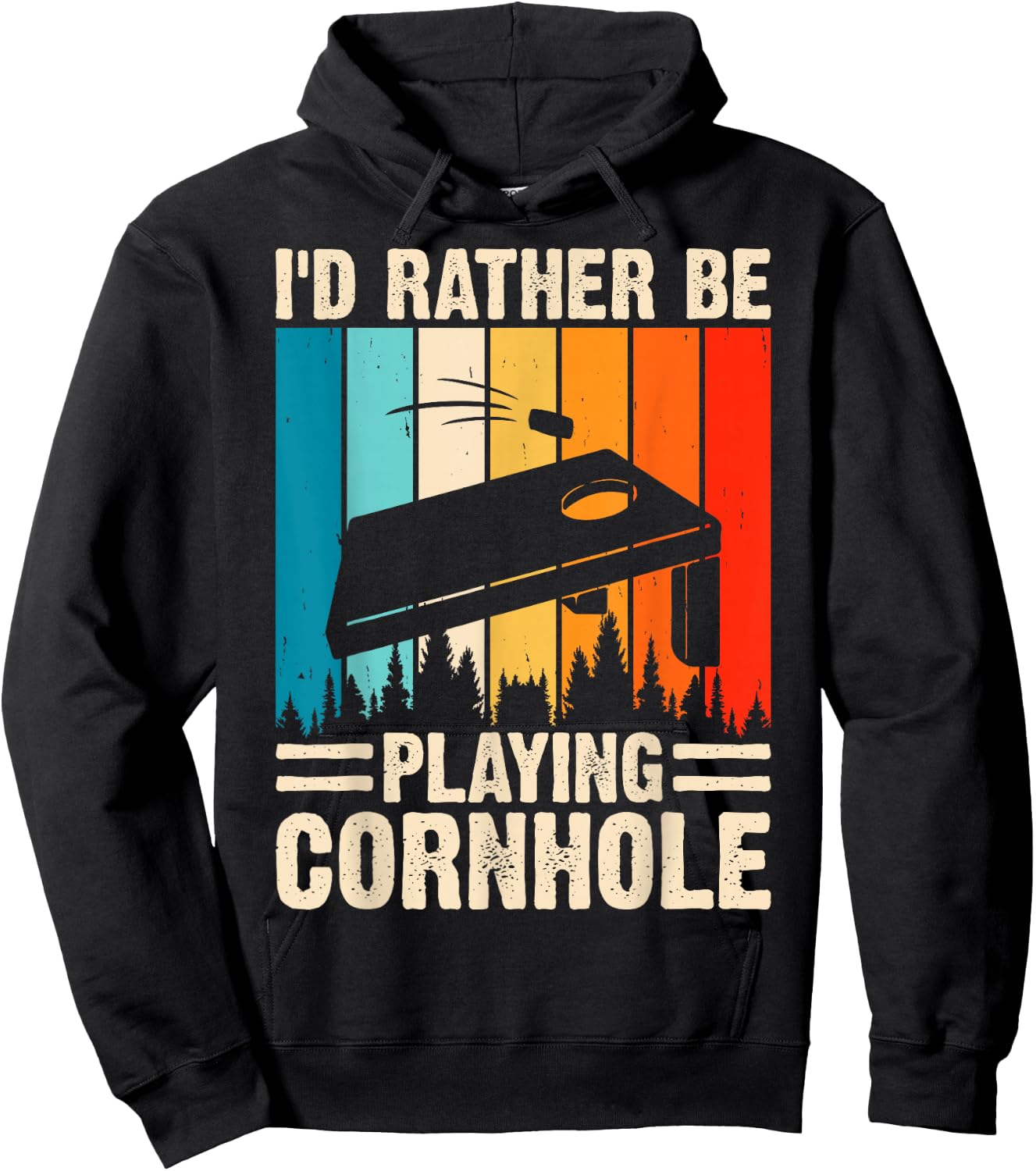 I´d Rather Be Playing Cornhole Corn Hole Players Cornhole Hoodie - Hoodie | Black