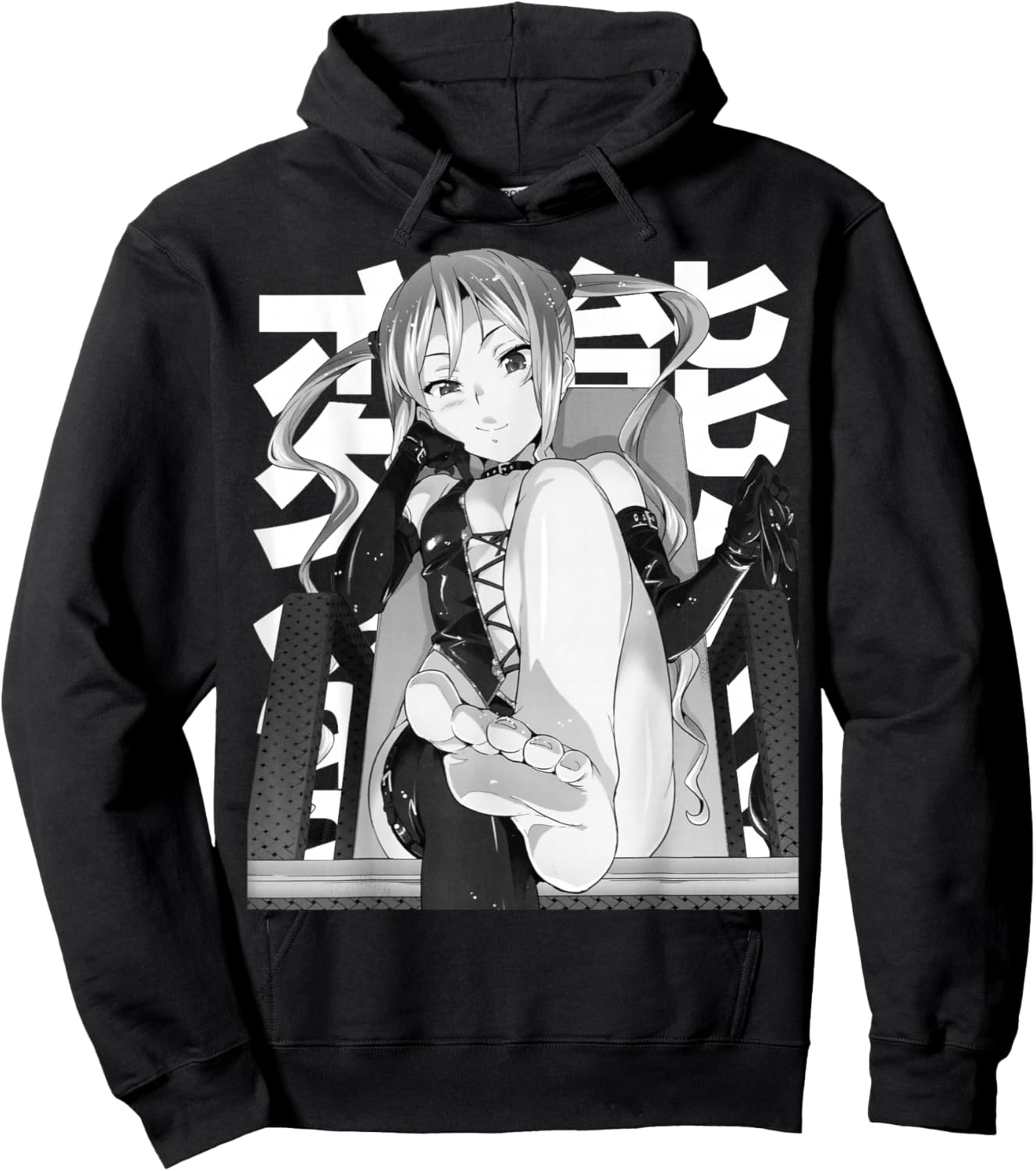 Anime FemDom Lewd Waifu JA2338D04V01 , black Hoodie - Hoodie | Black