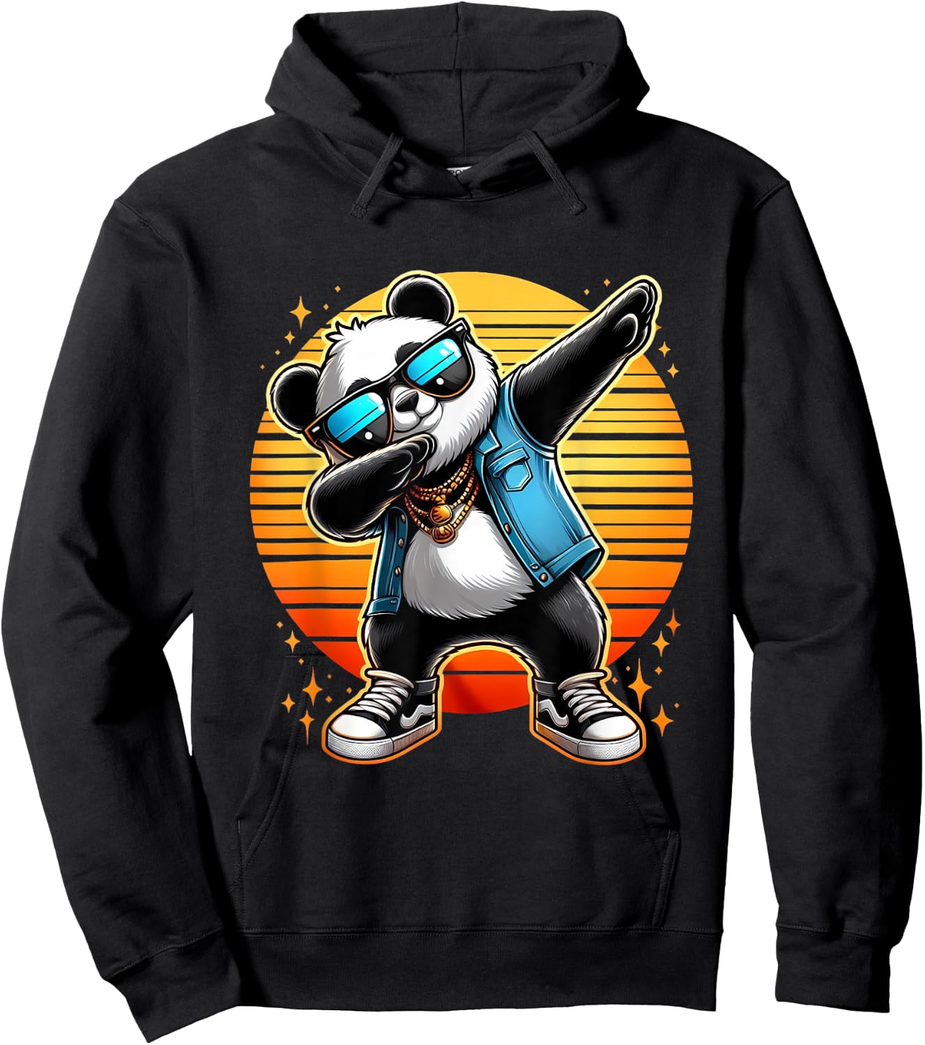 Funny Dabbing Panda Wearin a Sunglasses Panda Bear Dab Dance Hoodie - Hoodie | Black