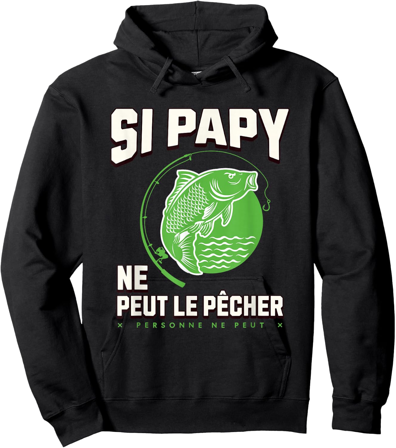 Grandpa Carp Fisherman Fish Fishing Humour Retired , Black, S Hoodie - Hoodie | Black