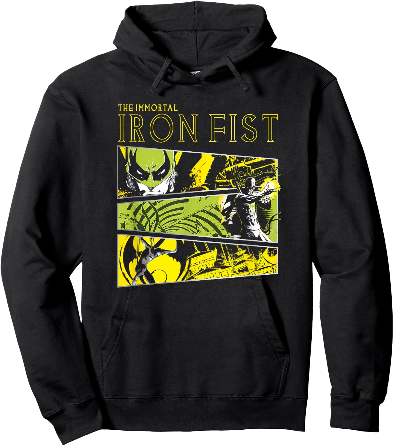 Marvel Immortal Iron Fist Panels, grey, S Hoodie - Hoodie | Black