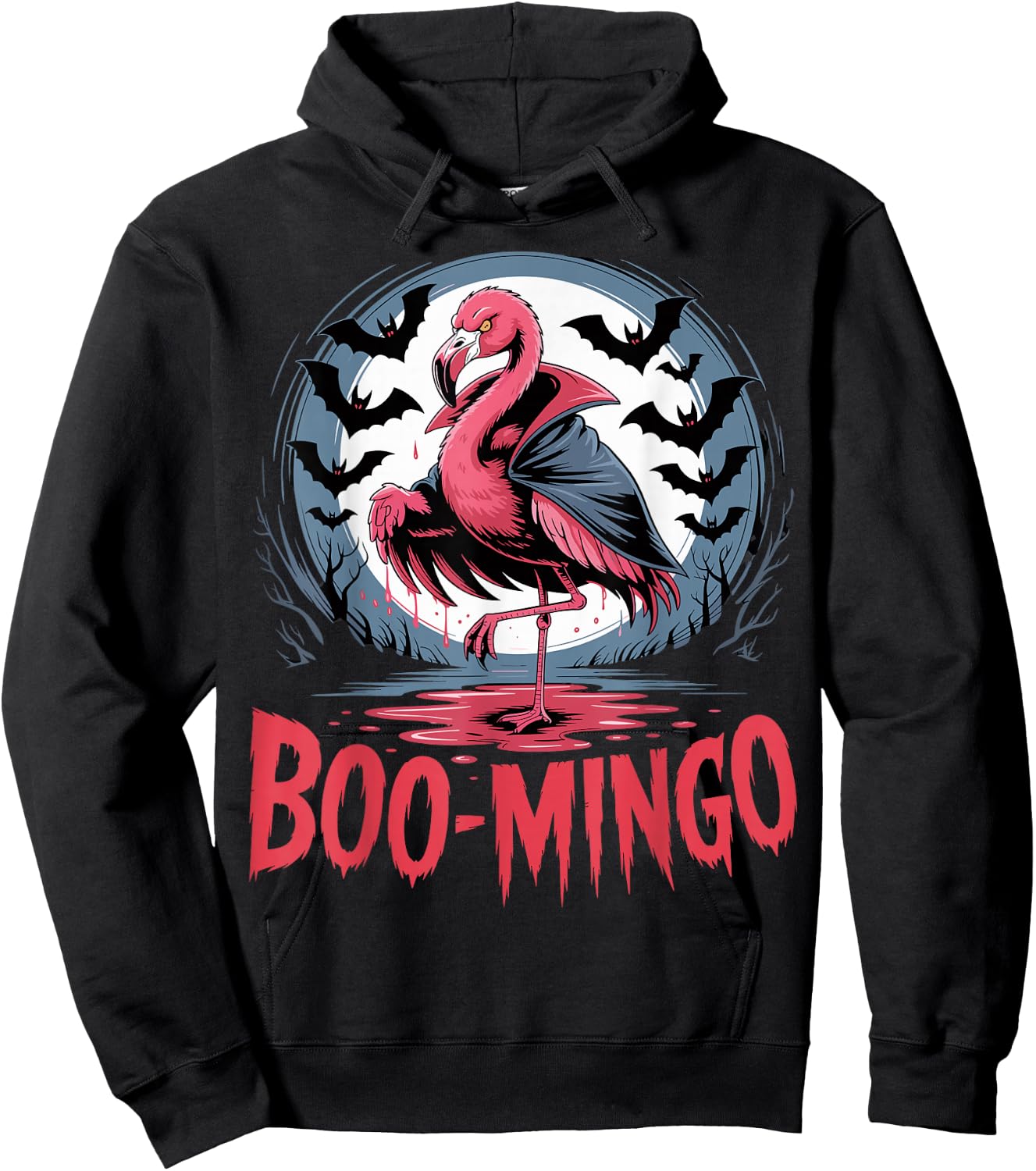 Boo-Mingo Flamingo Halloween Funny Spooky Hoodie - Hoodie | Black