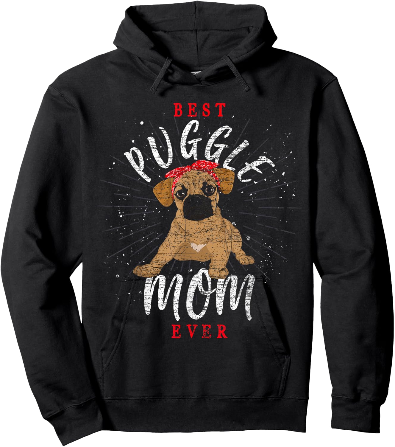 Cute Puggle Mom Mothers Day Dog Parent Dog Lover Puggle Hoodie - Hoodie | Black
