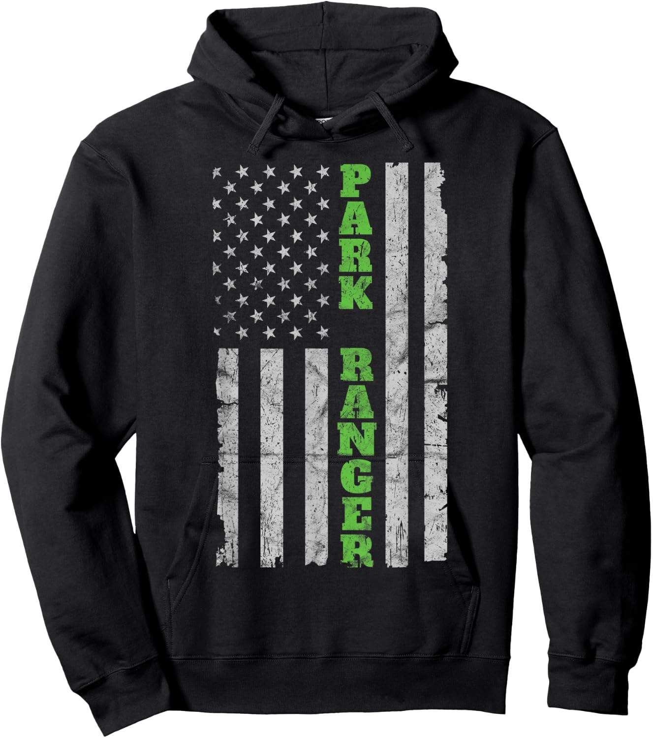 USA Park Ranger - American Flag Hoodie - Hoodie | Black