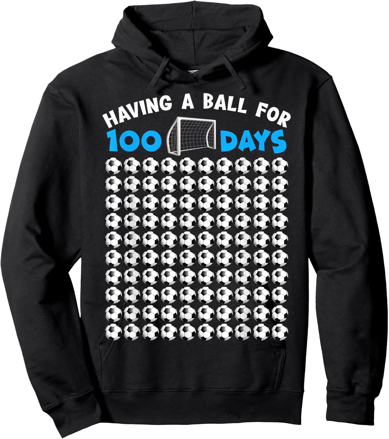 100 Days Of School Soccer 100th Day Of School For Boys Kids Hoodie - Hoodie | Black