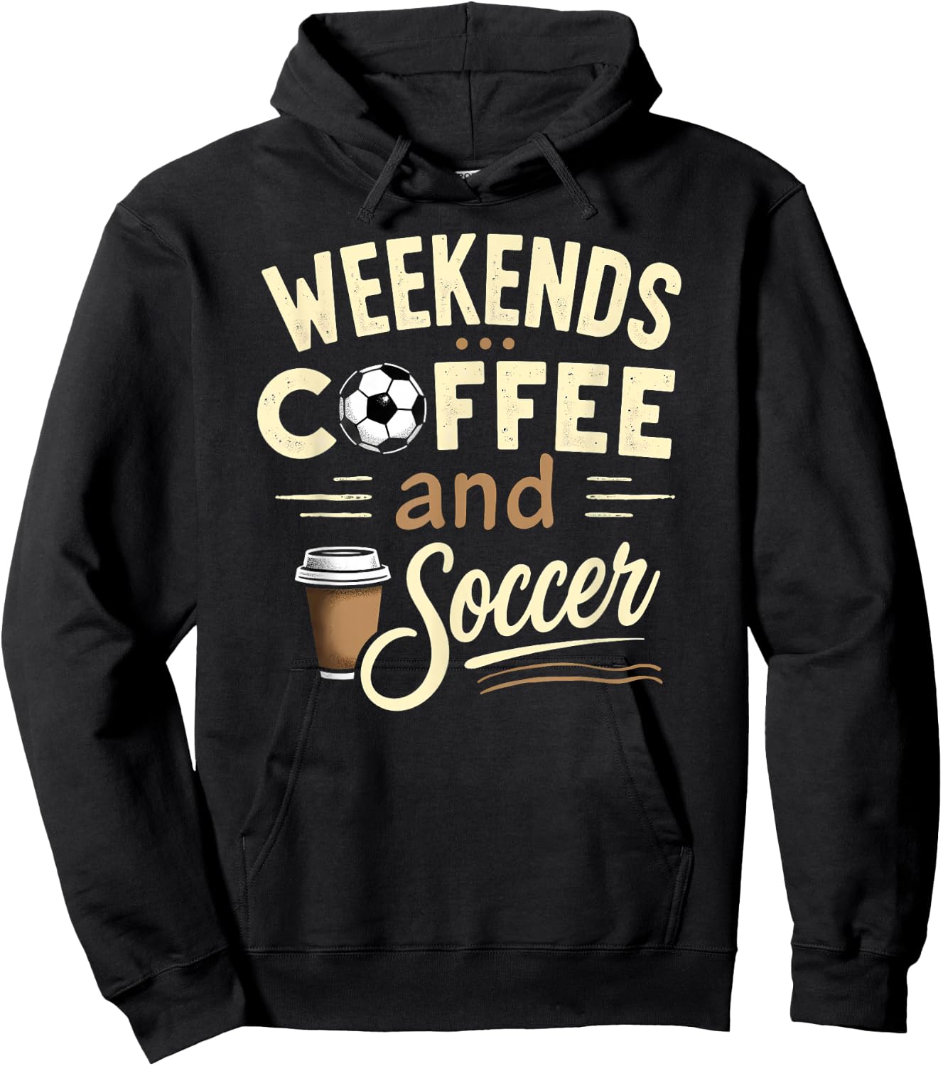 Vintage Weekends Coffee and Soccer Hoodie - Hoodie | Black