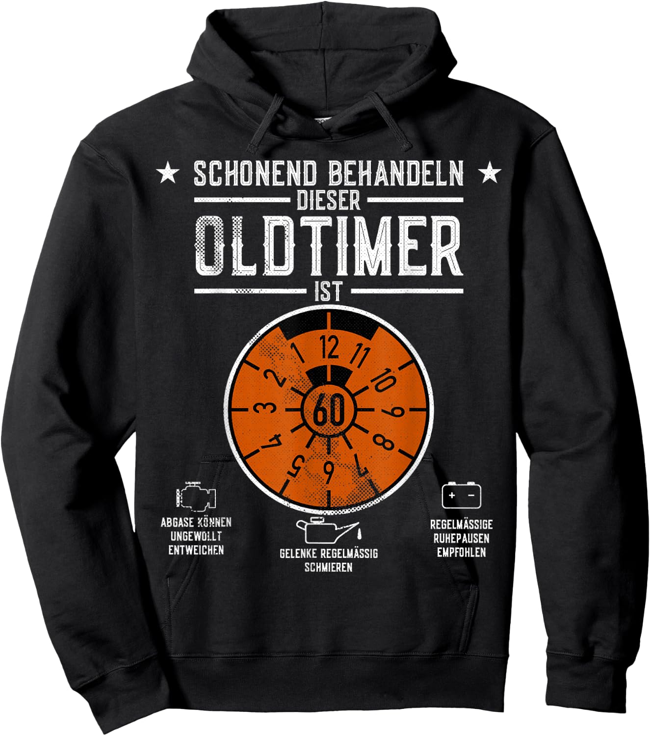 HU Plaque Gentle Treat Oldtimer is 60th Birthday Hoodie - Hoodie | Black