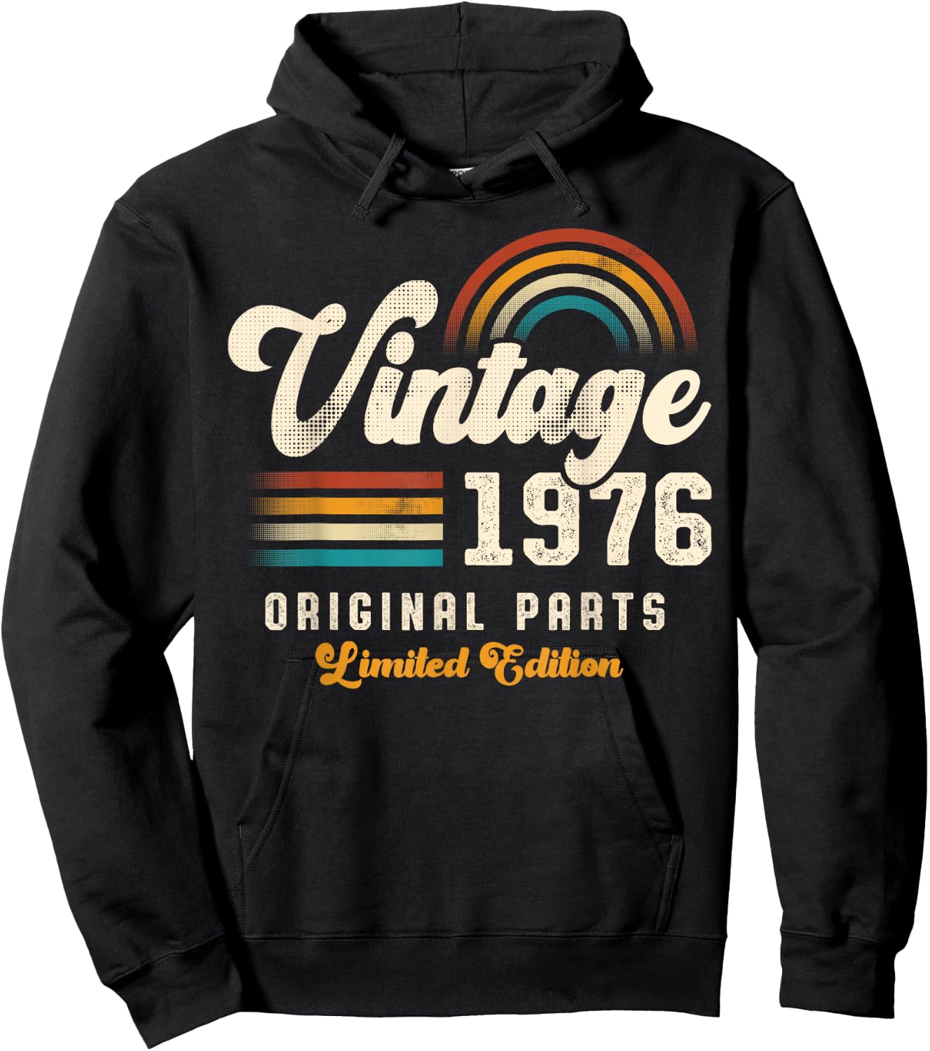 Vintage 1976 Original Parts 49th Anniversary Retro Hoodie - Hoodie | Black