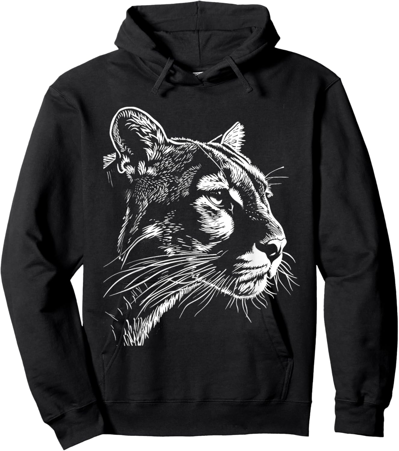 Cougar Face Cougars Mountain Lion Big Cat Animal Vintage Hoodie - Hoodie | Black