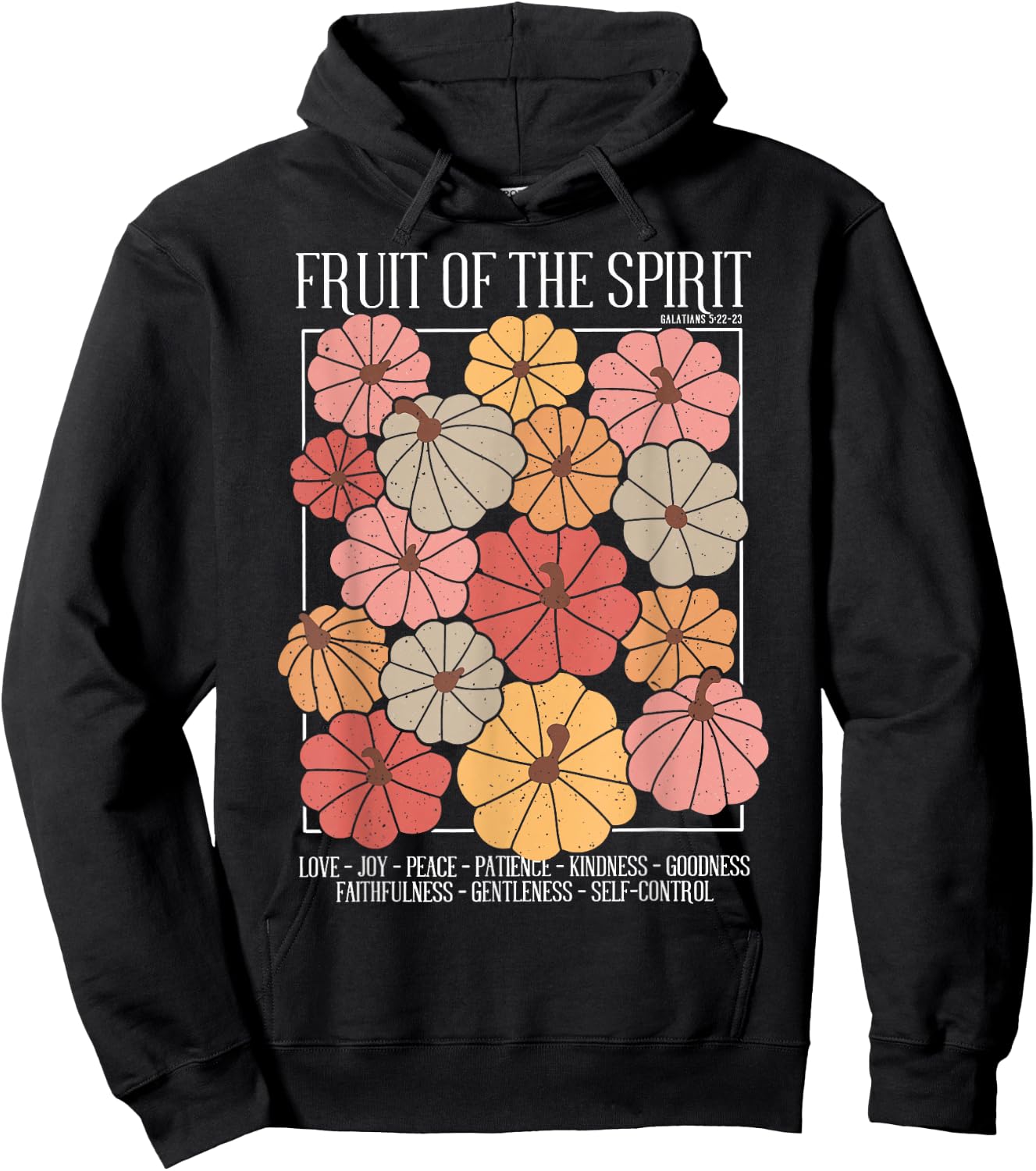 Fruit of the Spirit Christian Fall Pumpkin Galatians 5;22 Hoodie - Hoodie | Black