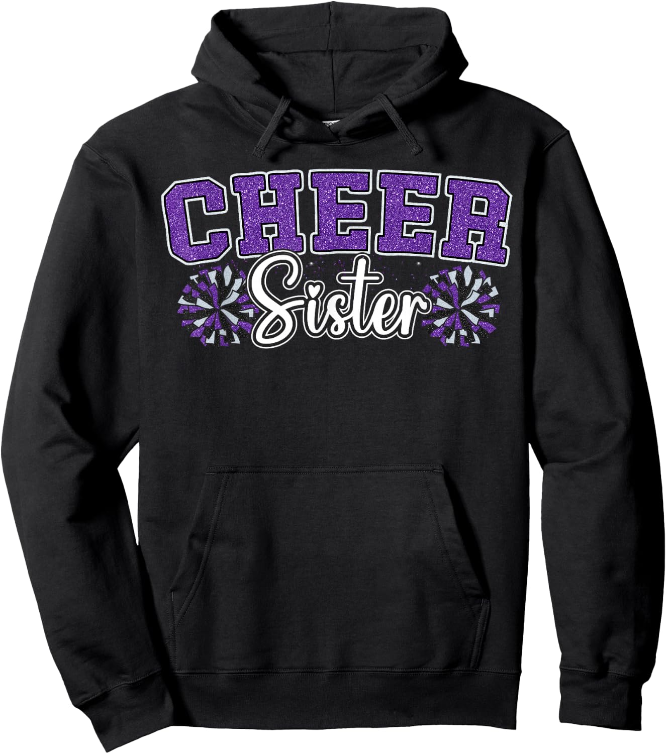 Cheer Sister My Favorite Cheerleader Calls Me Sisters Purple Hoodie - Hoodie | Black