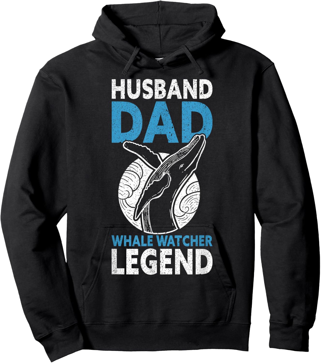 Husband Dad Whale Watcher Legend Father's Day Whale Watching Hoodie - Hoodie | Black