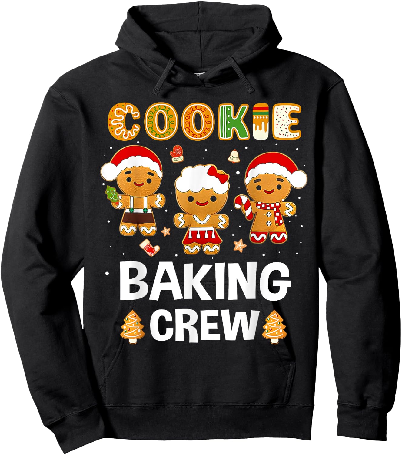 Cookie Baking Crew Christmas Santa Family Gingerbread Team Hoodie - Hoodie | Black