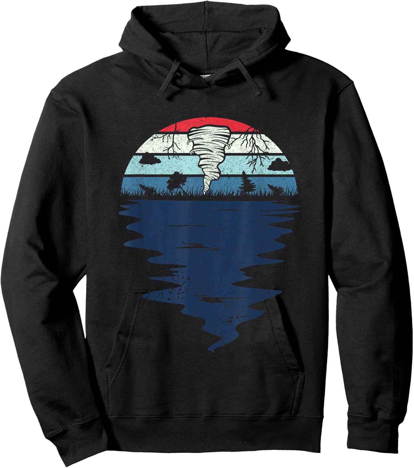 Retro Tornado Hunter Storm Chase Tornadoes , Black, S Hoodie - Hoodie | Black