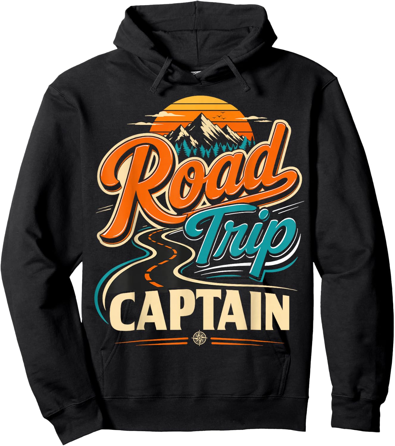 Retro Road Trip Captain Adventure Hoodie - Hoodie | Black