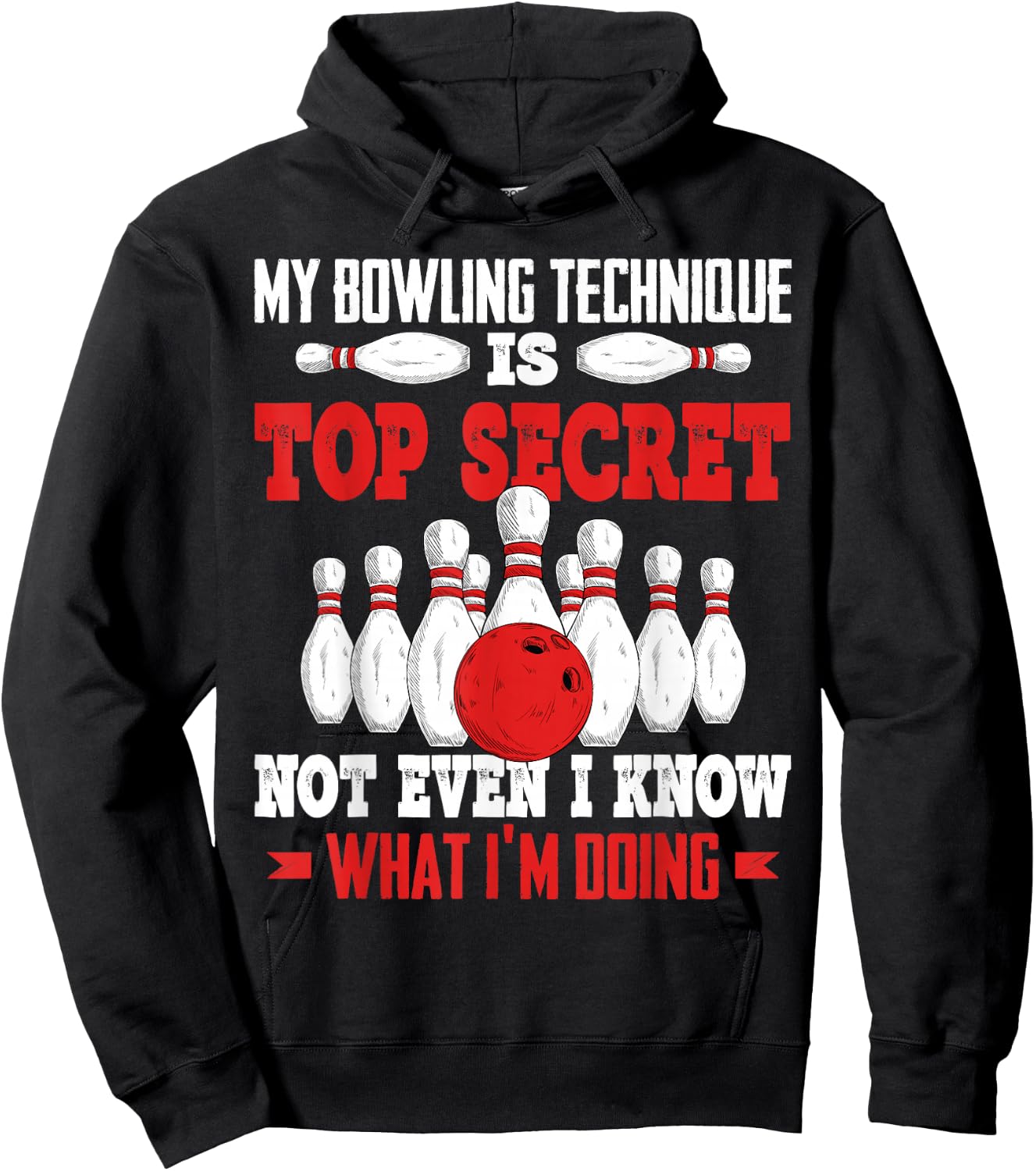 Funny Bowling Technique Ball Bowler Bowling Men Kids Boys Hoodie - Hoodie | Black