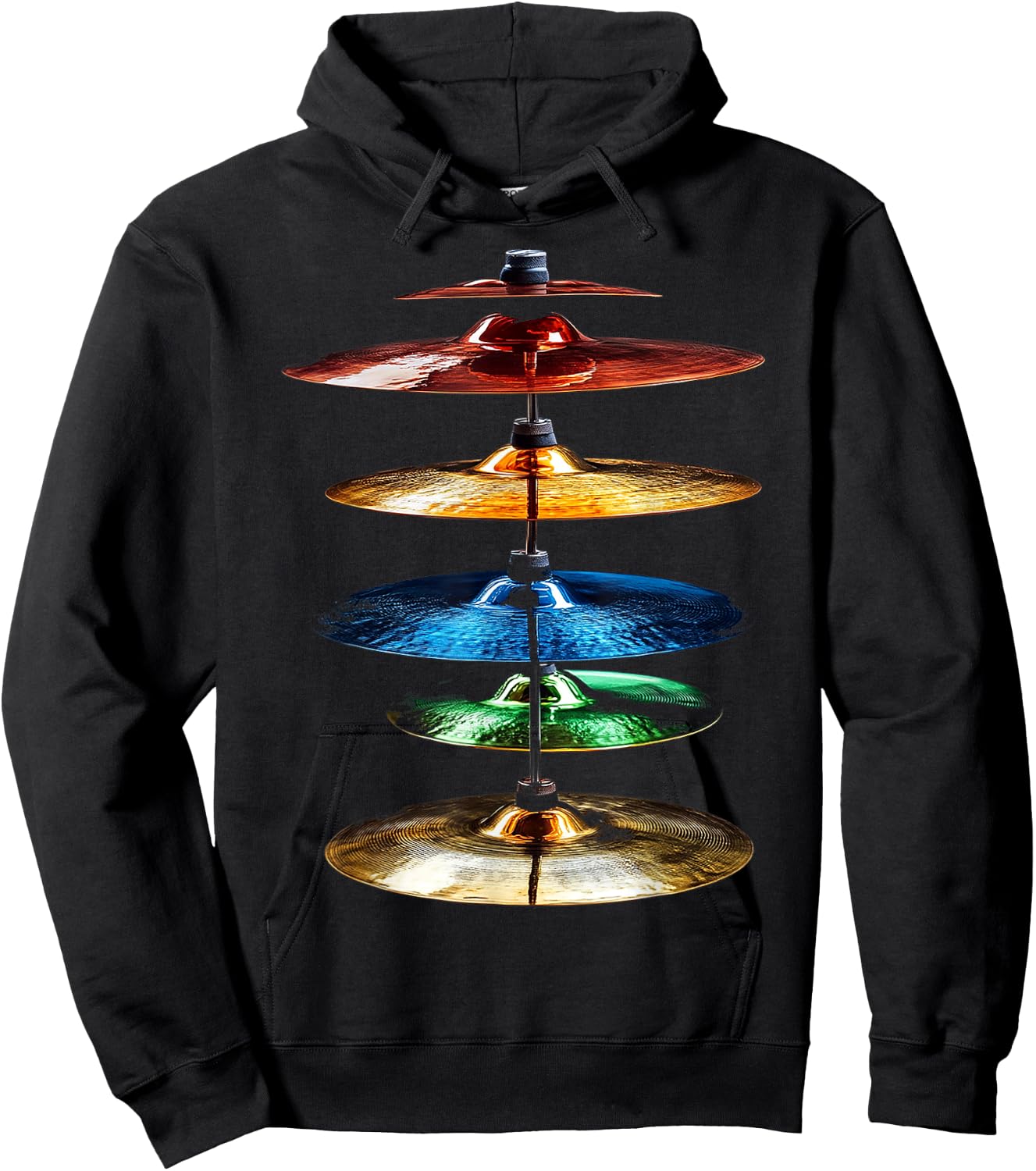 Cymbals Music Instrument Motif Illustration Cymbals Hoodie - Hoodie | Black