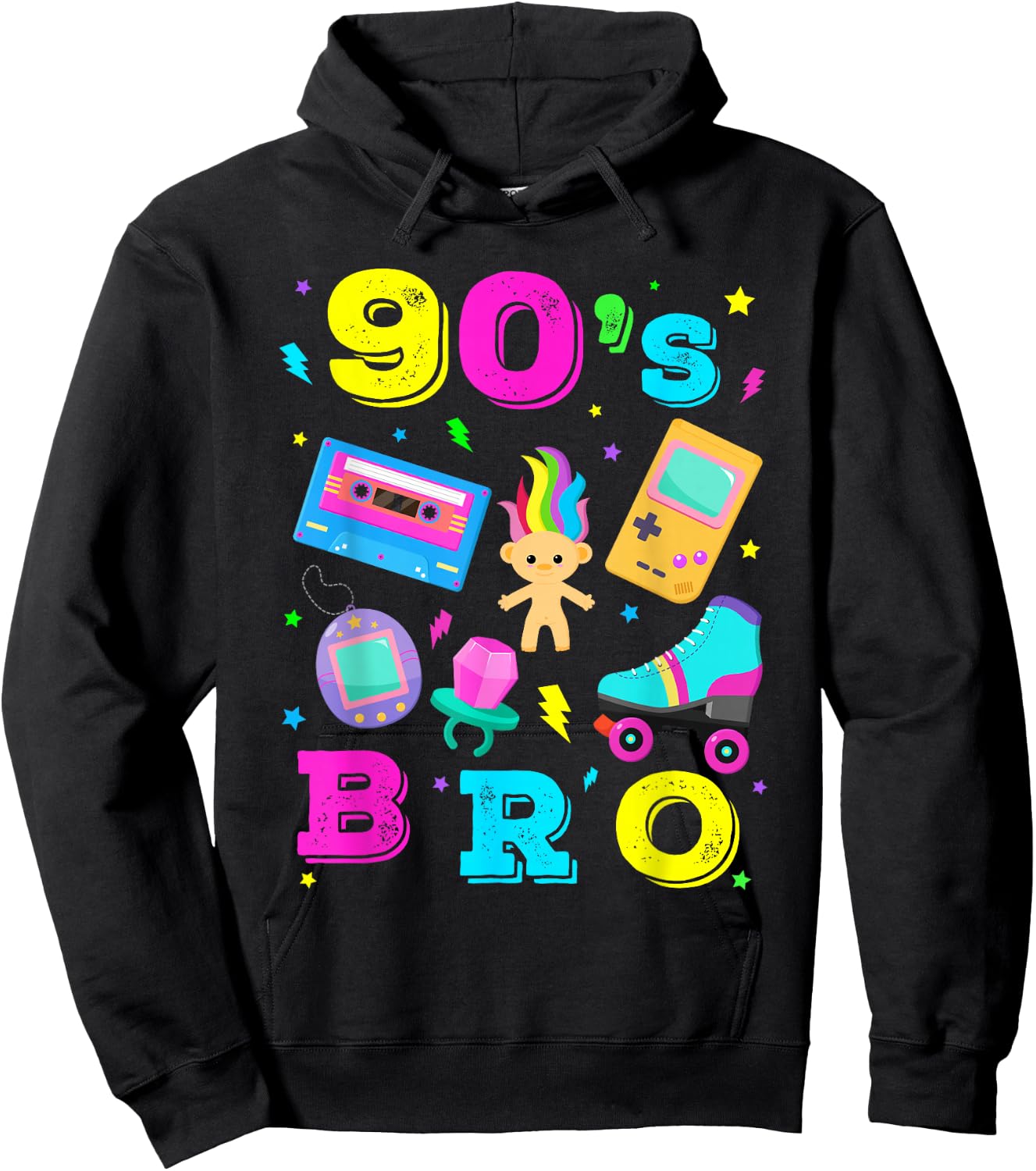 90er Jahre Vibe 1990er Jahre Mode 90er Jahre Thema Outfit 90er Jahre Mottoparty Hoodie - Hoodie | Black