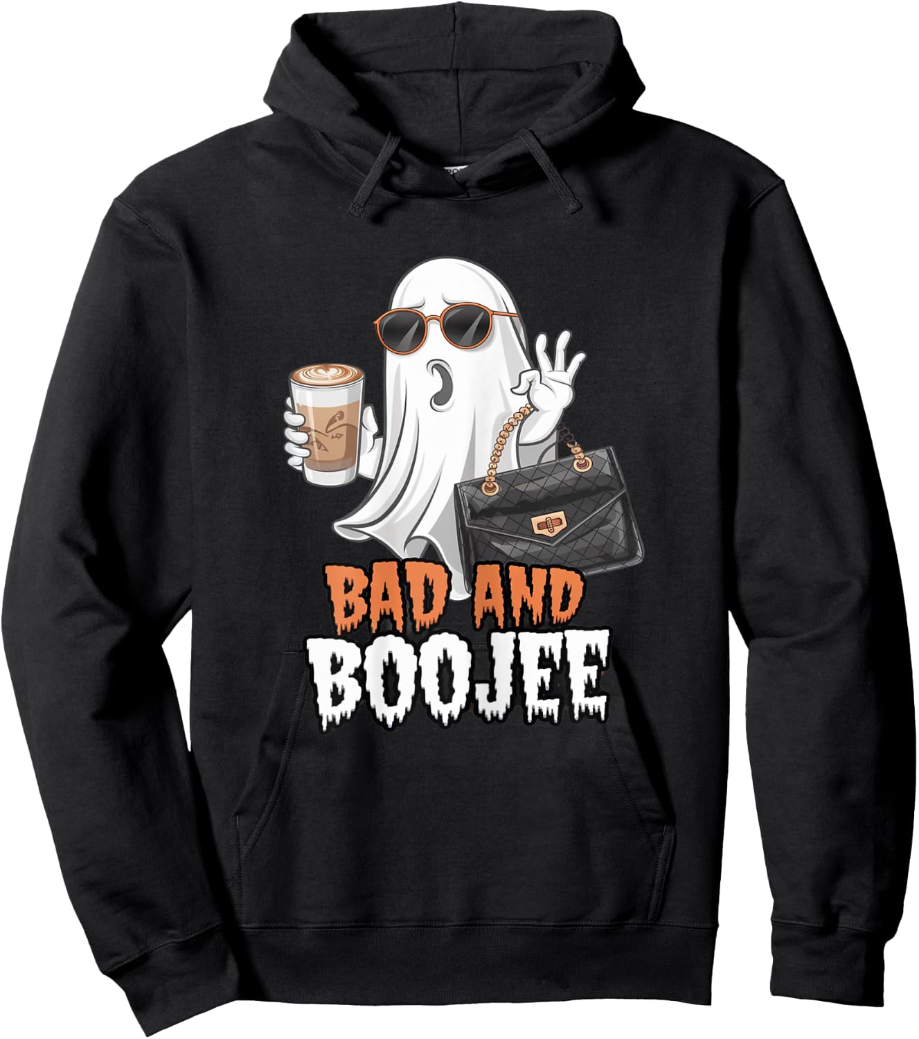 Halloween B00Jee Ghost Funny Spooky Season Bad and Boo-Jee Hoodie - Hoodie | Black