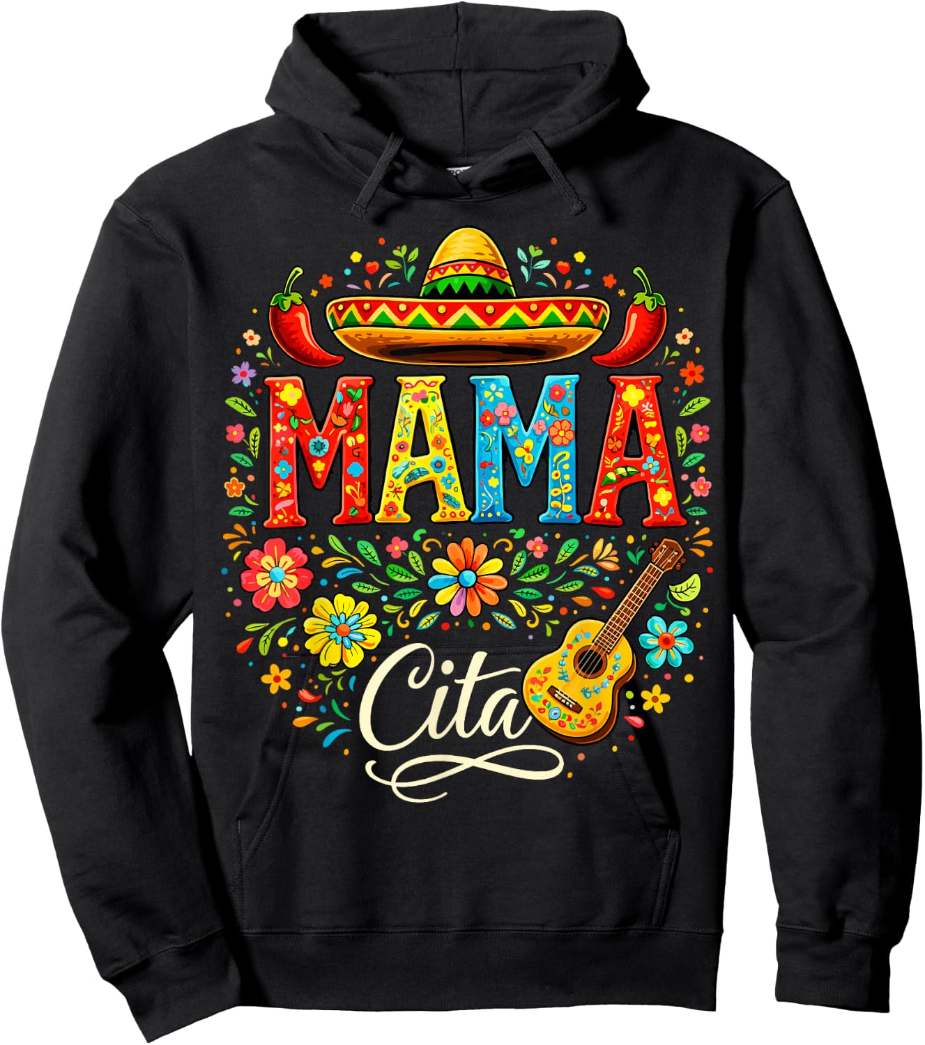 Cinco De Mayo Mamacita Fleur Mama Cita Mexicaine Hoodie - Hoodie | Black