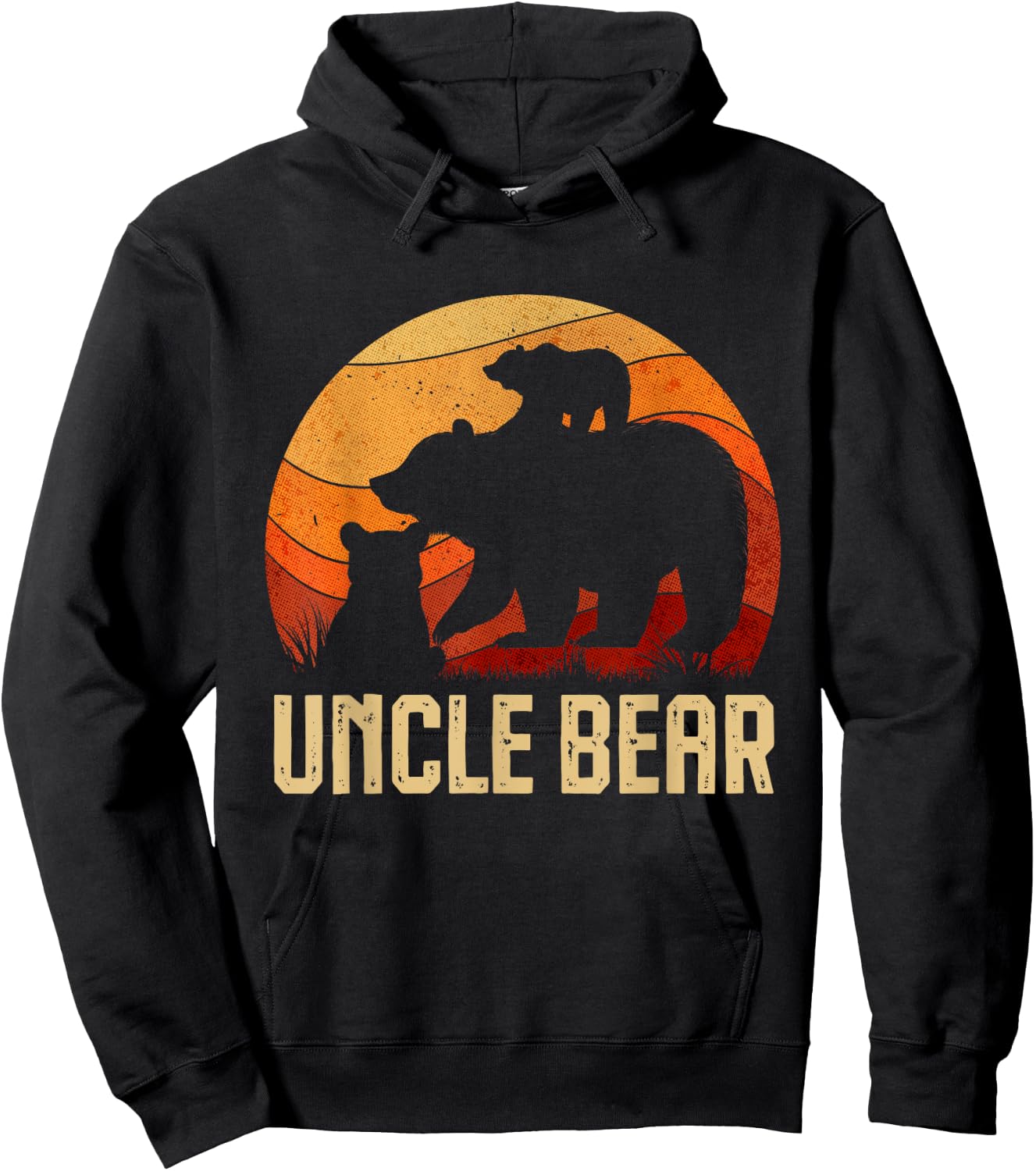 Vintage Uncle Bear Gifts For Father's Day Dad Grandpa Men Hoodie - Hoodie | Black