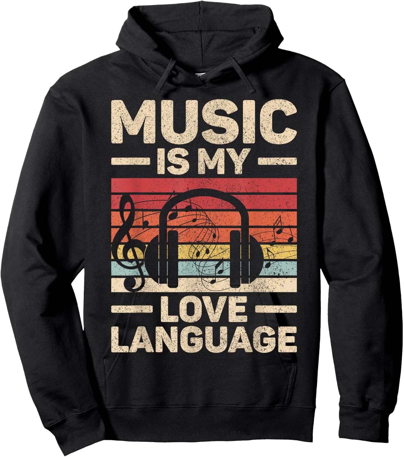 Music Is My Love Language Musician Outfit EDM Music Lover DJ Hoodie - Hoodie | Black